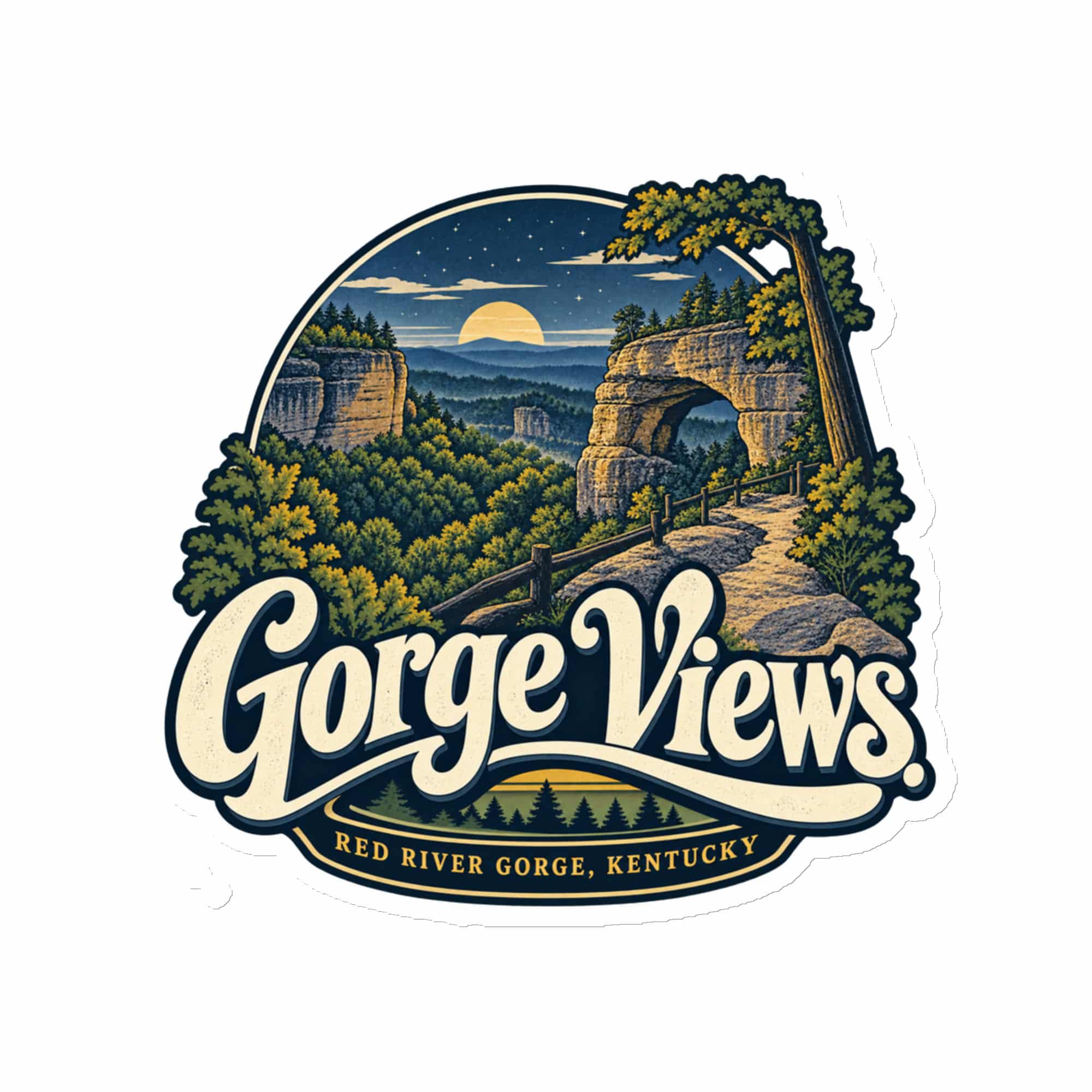 Red River Gorge Die-Cut Magnet: Gorge Views, Woodland Scenic Lettering