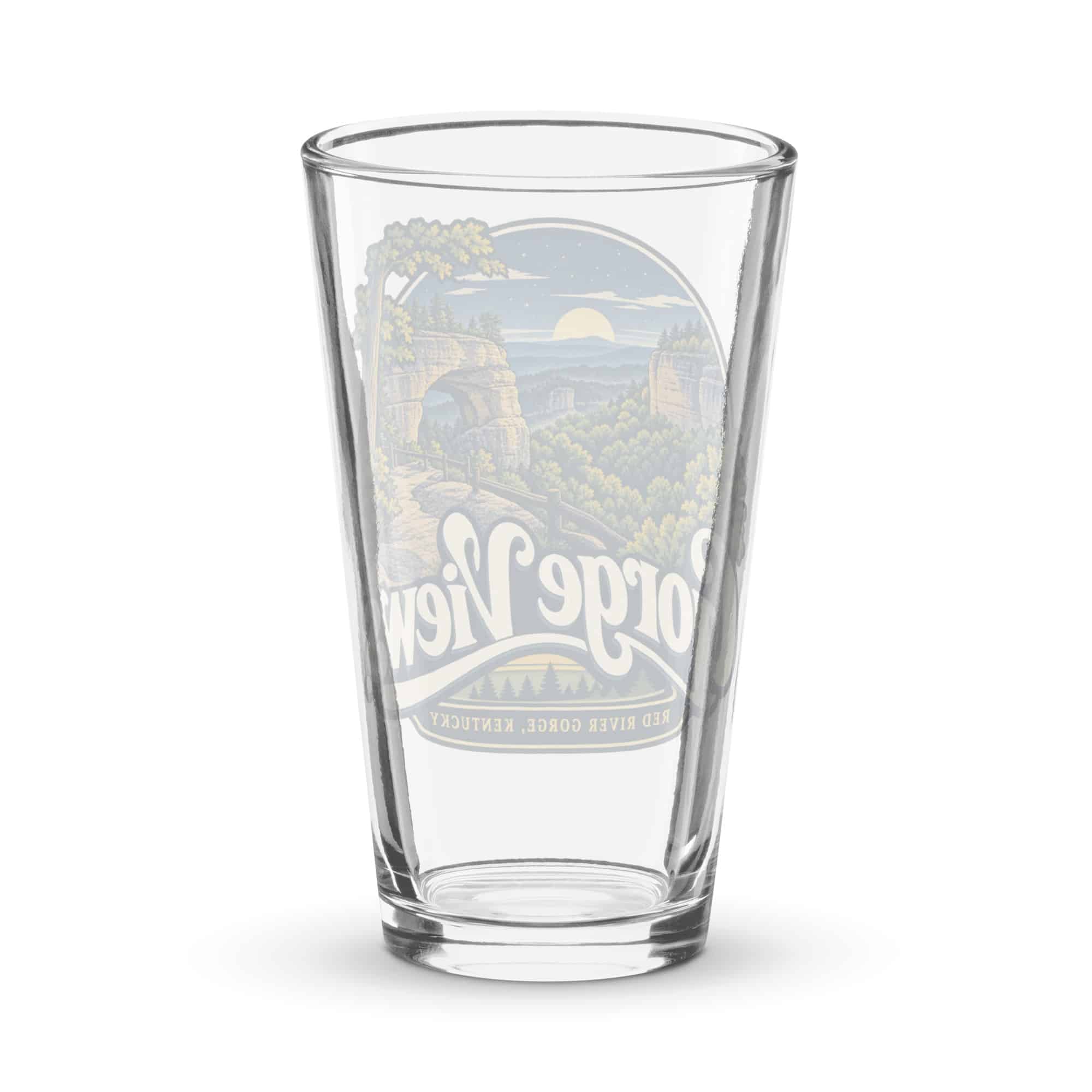 Red River Gorge Pint Glass: Gorge Views, Woodland Scenic Lettering