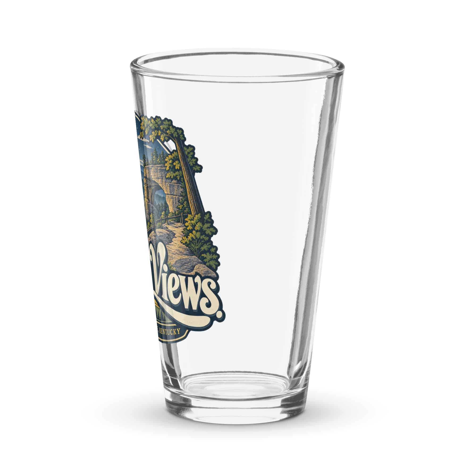 Red River Gorge Pint Glass: Gorge Views, Woodland Scenic Lettering