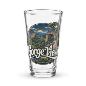 Red River Gorge Pint Glass: Gorge Views, Woodland Scenic Lettering - 16 oz - Main