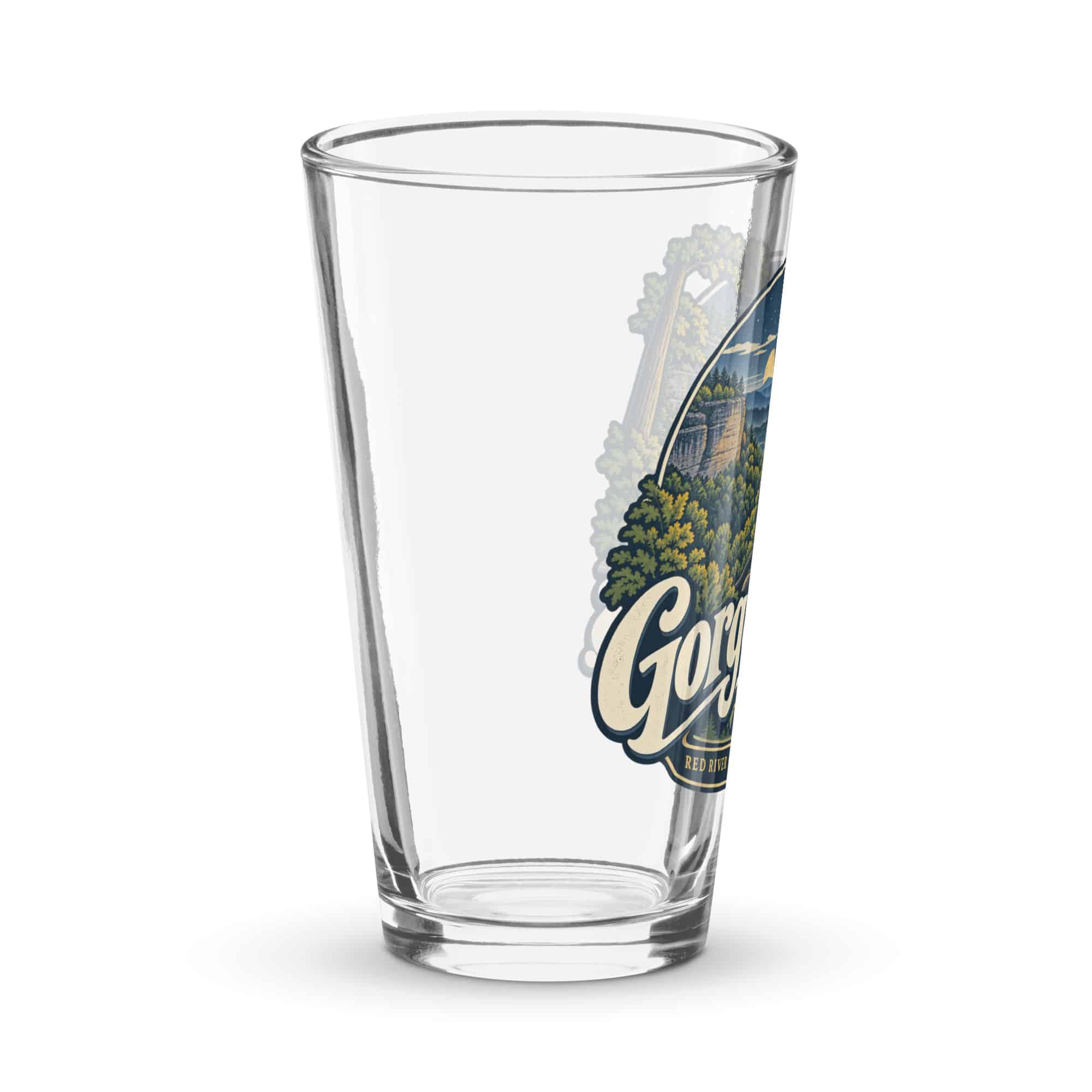 Red River Gorge Pint Glass: Gorge Views, Woodland Scenic Lettering