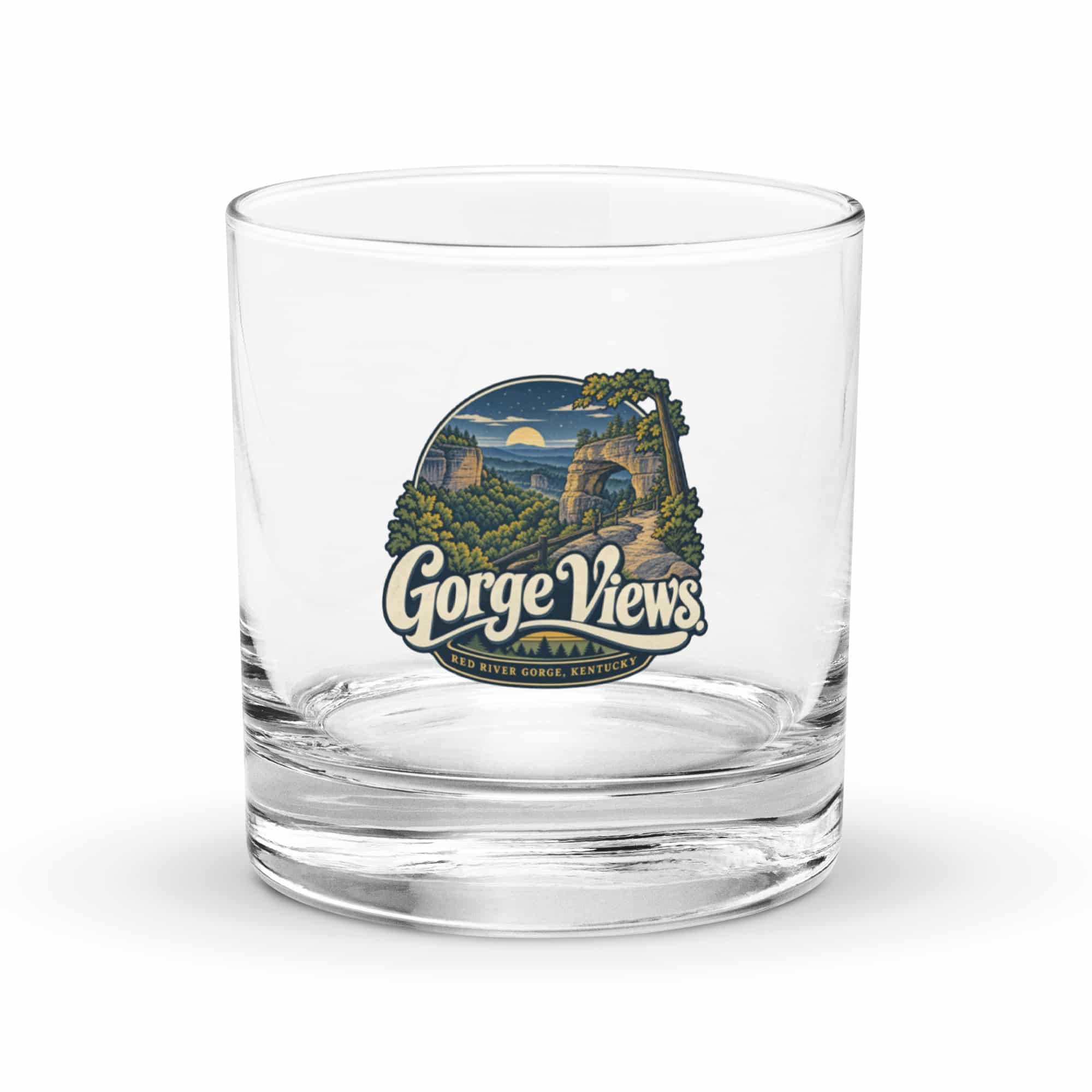 Red River Gorge Rocks Glass: Gorge Views, Woodland Scenic Lettering
