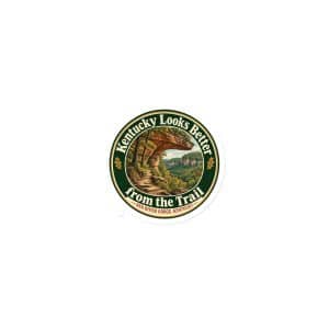 Red River Gorge Die-Cut Magnet: Kentucky Looks Better from the Trail, Vintage Round Badge - 3″×3″ - Main