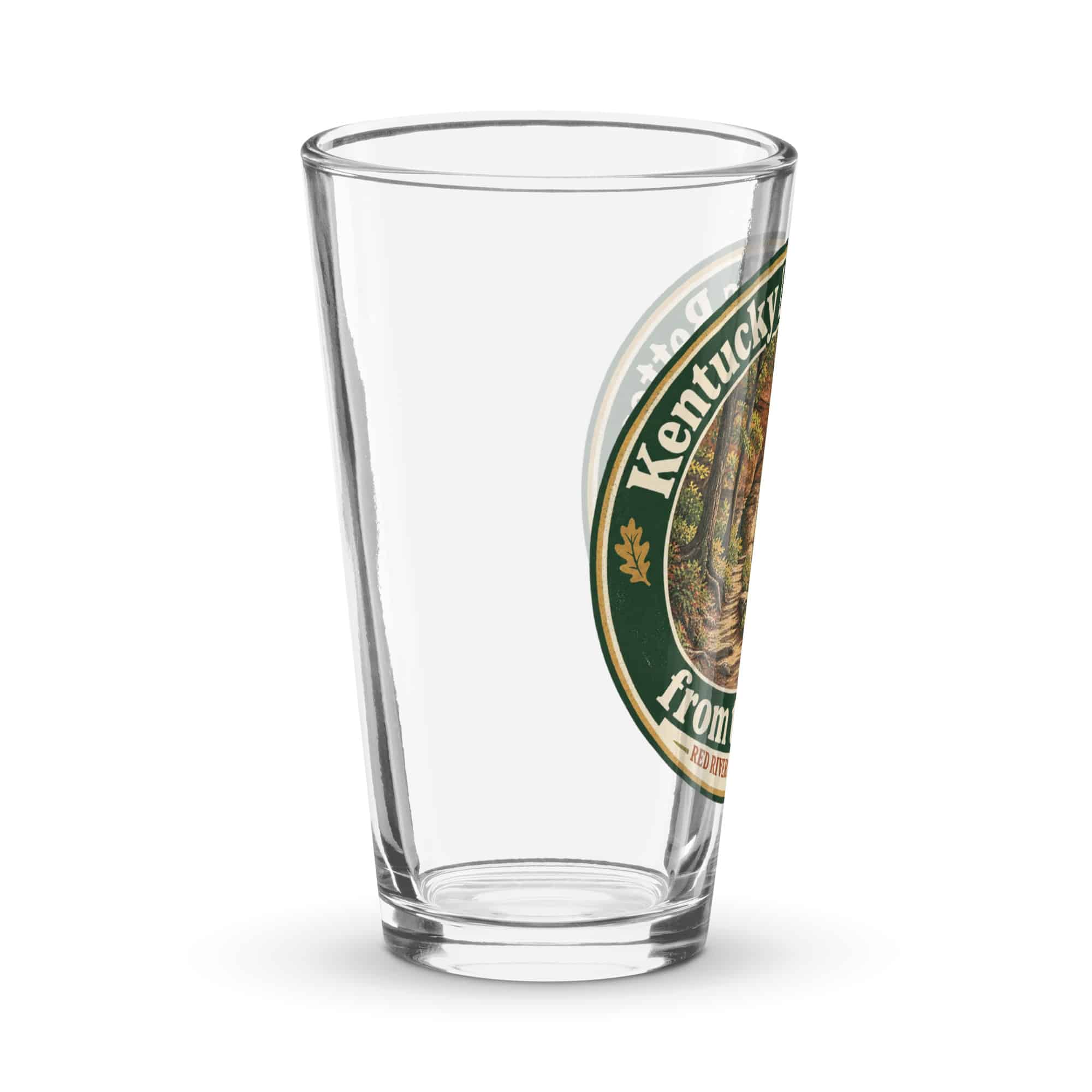 Red River Gorge Pint Glass: Kentucky Looks Better from the Trail, Vintage Round Badge