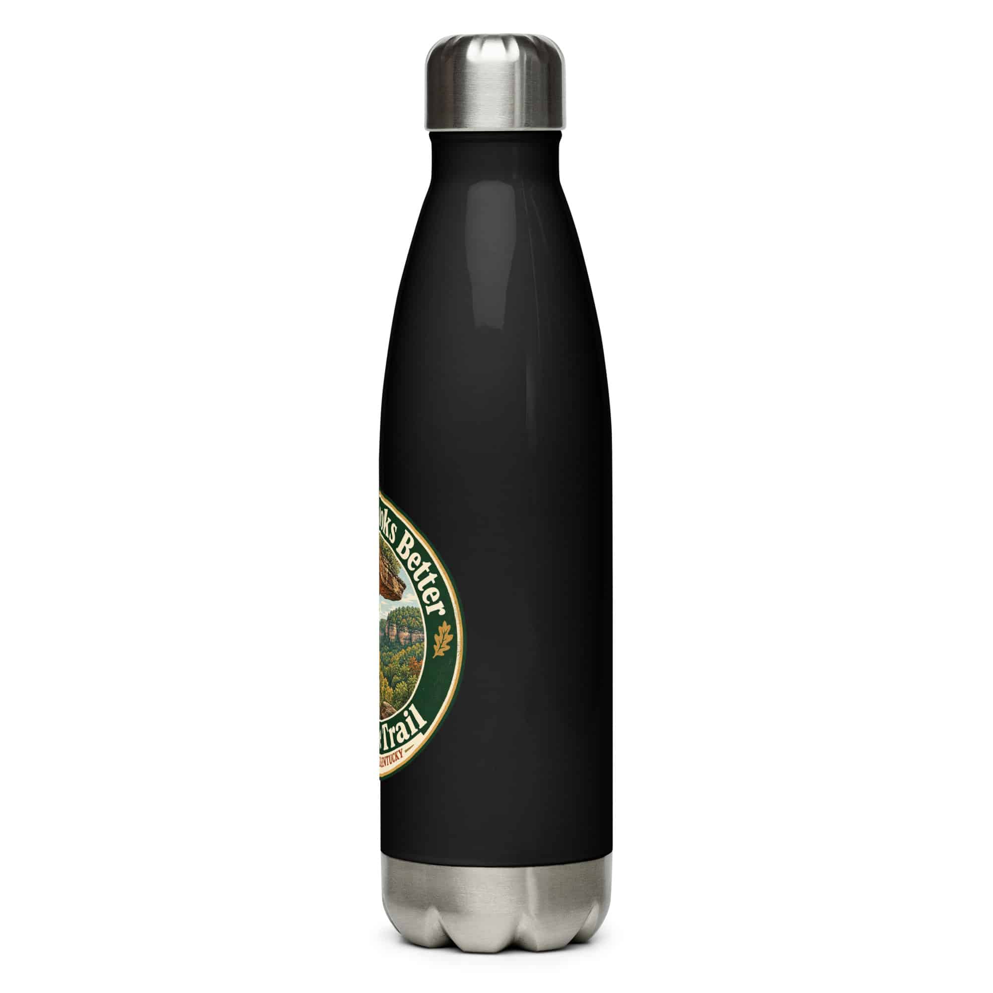 Red River Gorge Stainless Steel Water Bottle: Kentucky Looks Better from the Trail, Vintage Round Badge