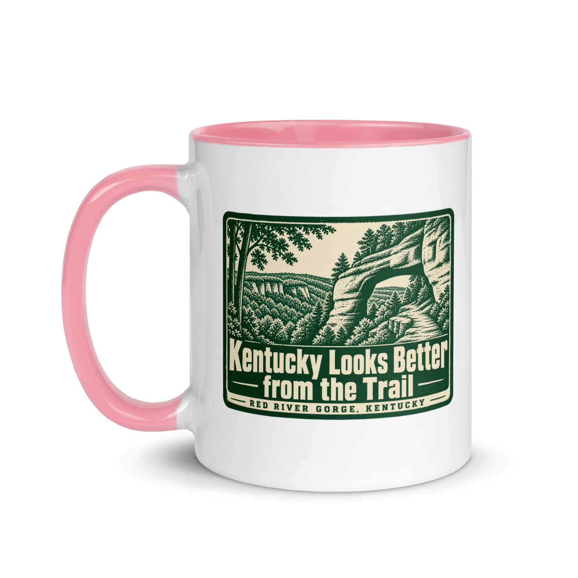 Red River Gorge Color Inside Coffee Mug: Kentucky Looks Better from the Trail, Forest Ink Stamp