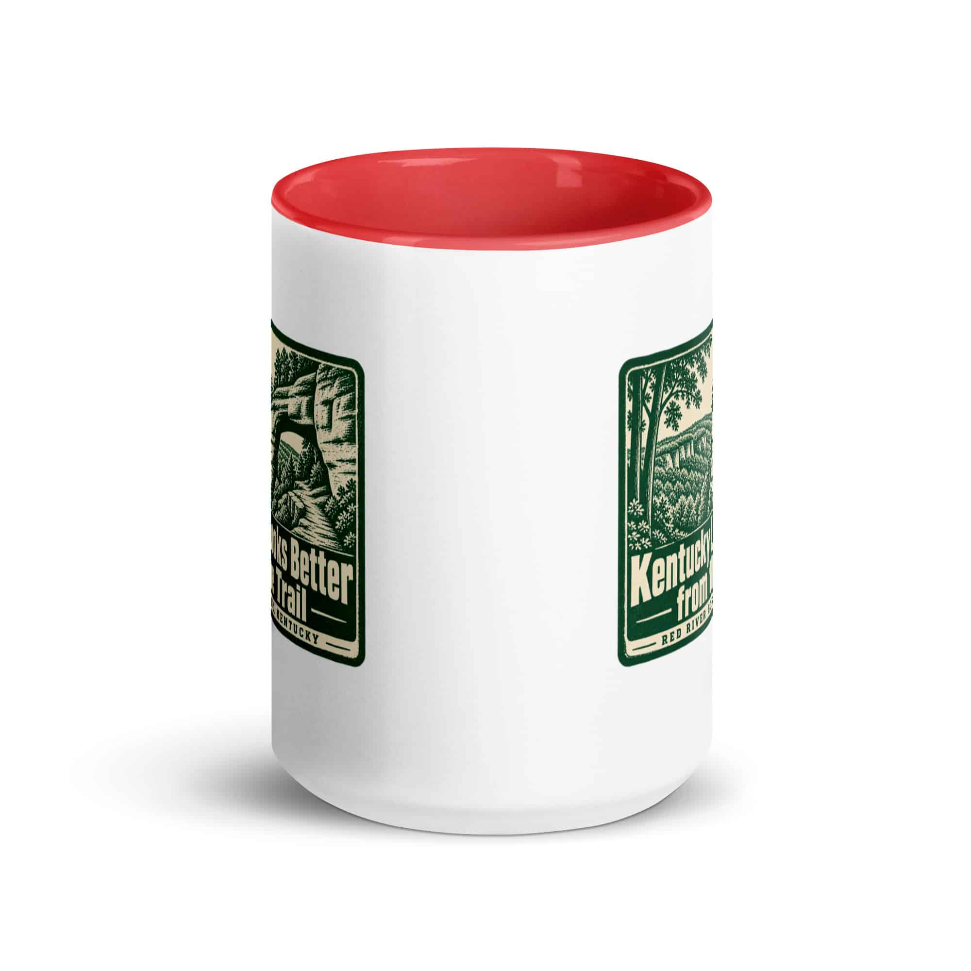 Red River Gorge Color Inside Coffee Mug: Kentucky Looks Better from the Trail, Forest Ink Stamp