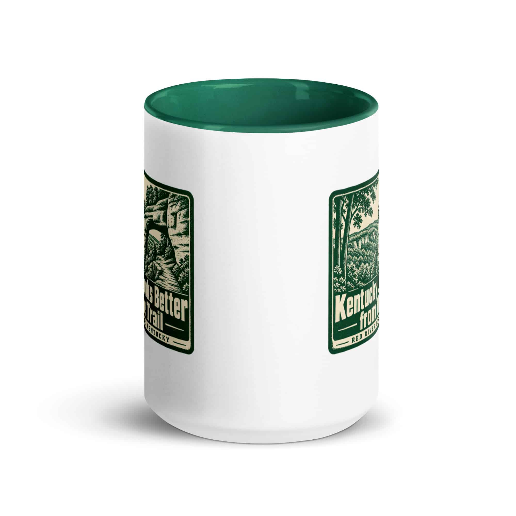 Red River Gorge Color Inside Coffee Mug: Kentucky Looks Better from the Trail, Forest Ink Stamp