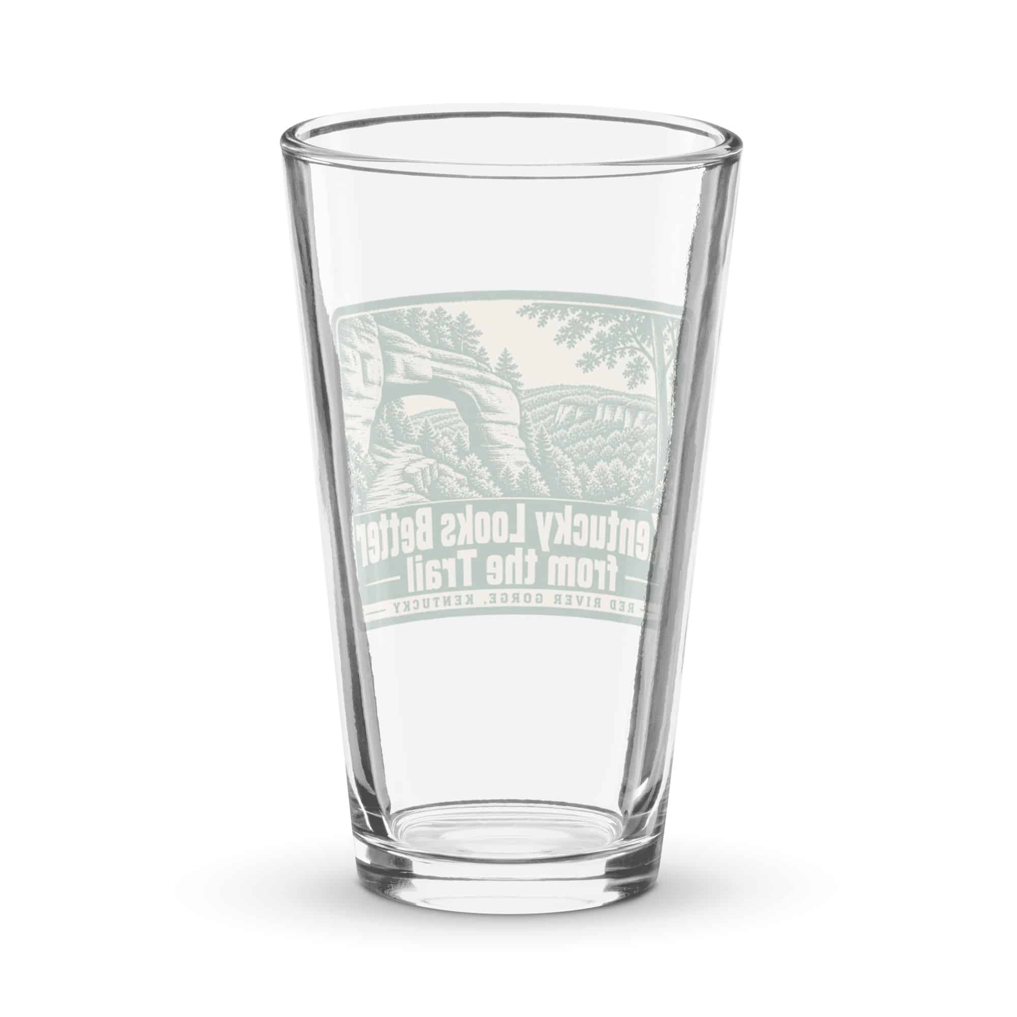 Red River Gorge Pint Glass: Kentucky Looks Better from the Trail, Forest Ink Stamp