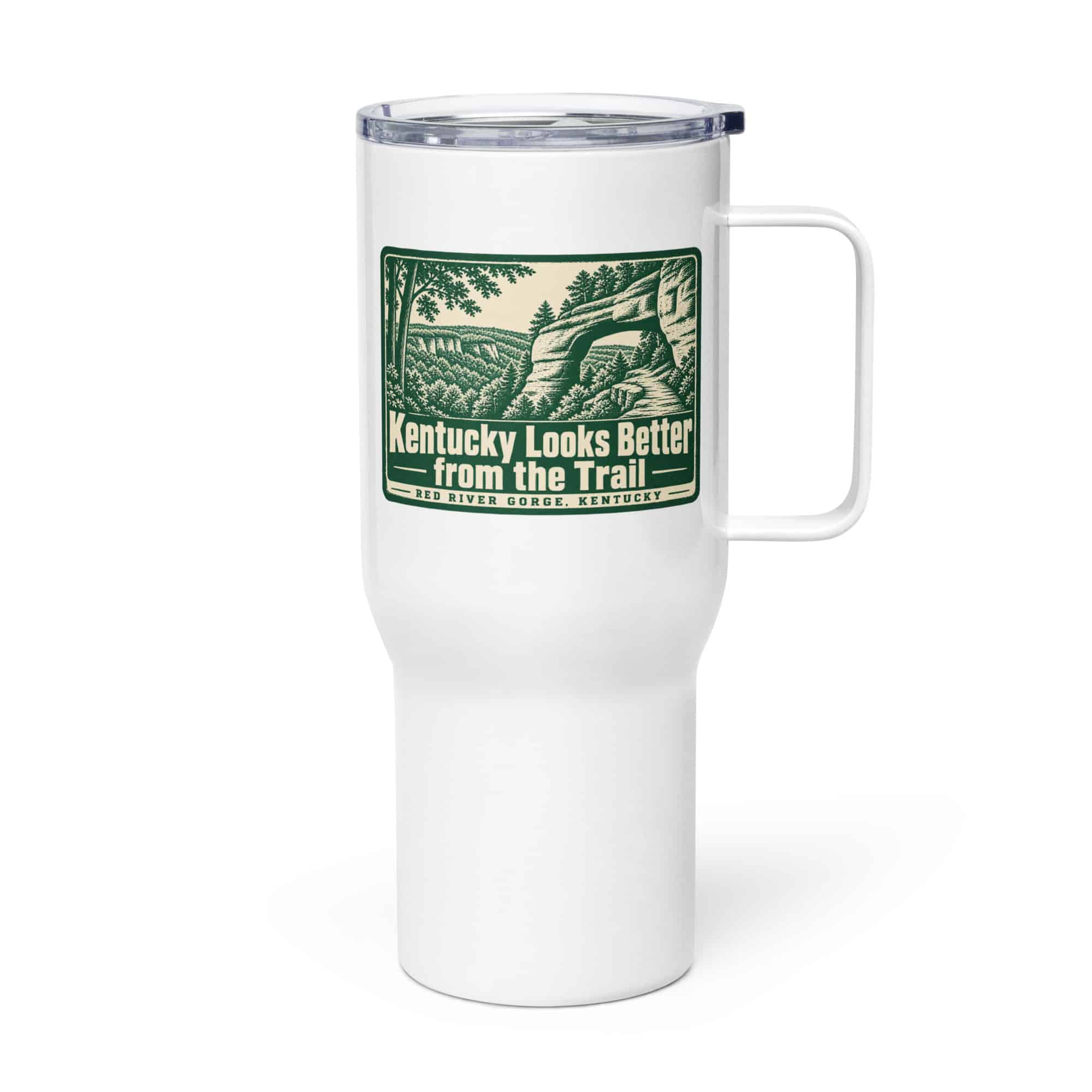 Red River Gorge Travel Mug: Kentucky Looks Better from the Trail, Forest Ink Stamp