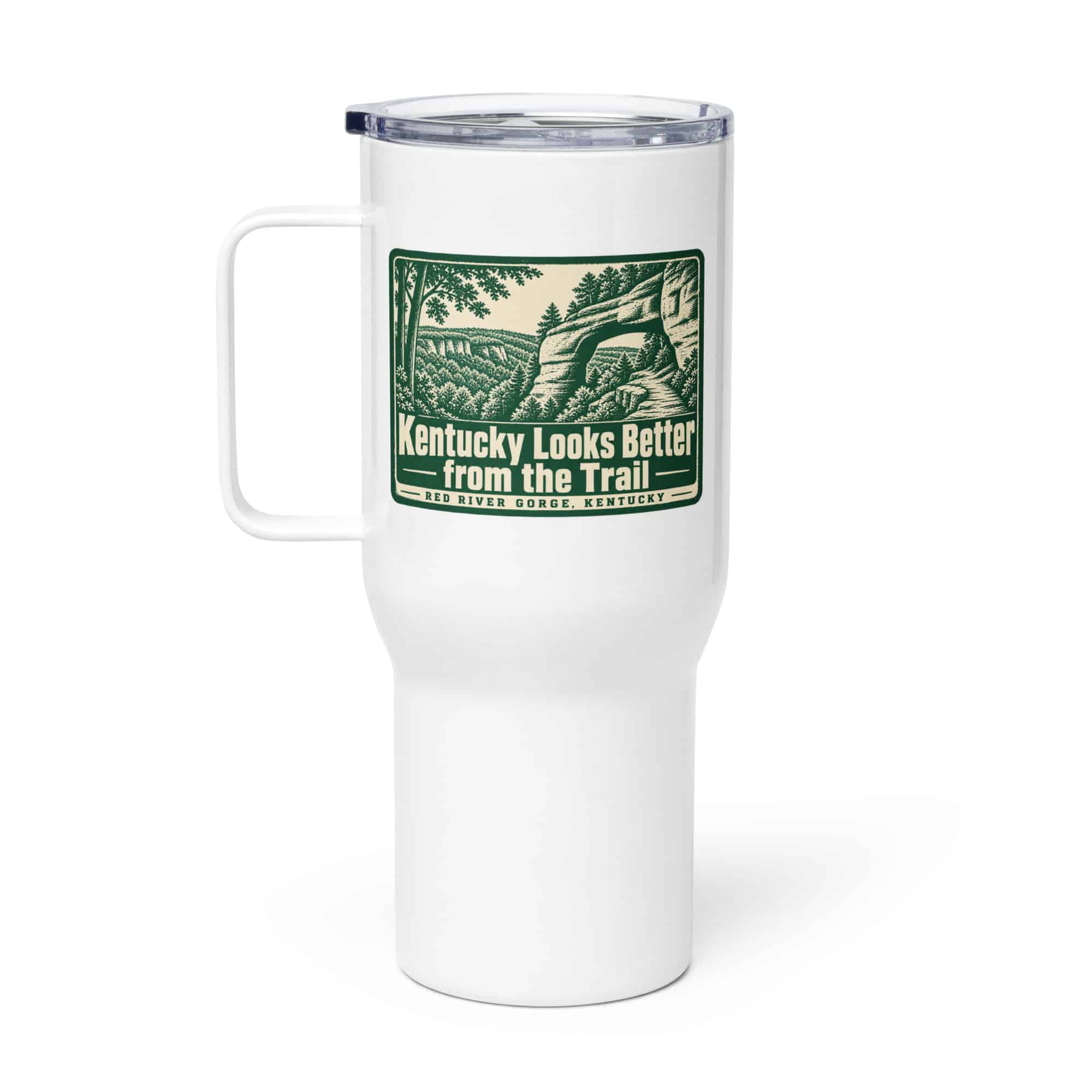 Red River Gorge Travel Mug: Kentucky Looks Better from the Trail, Forest Ink Stamp