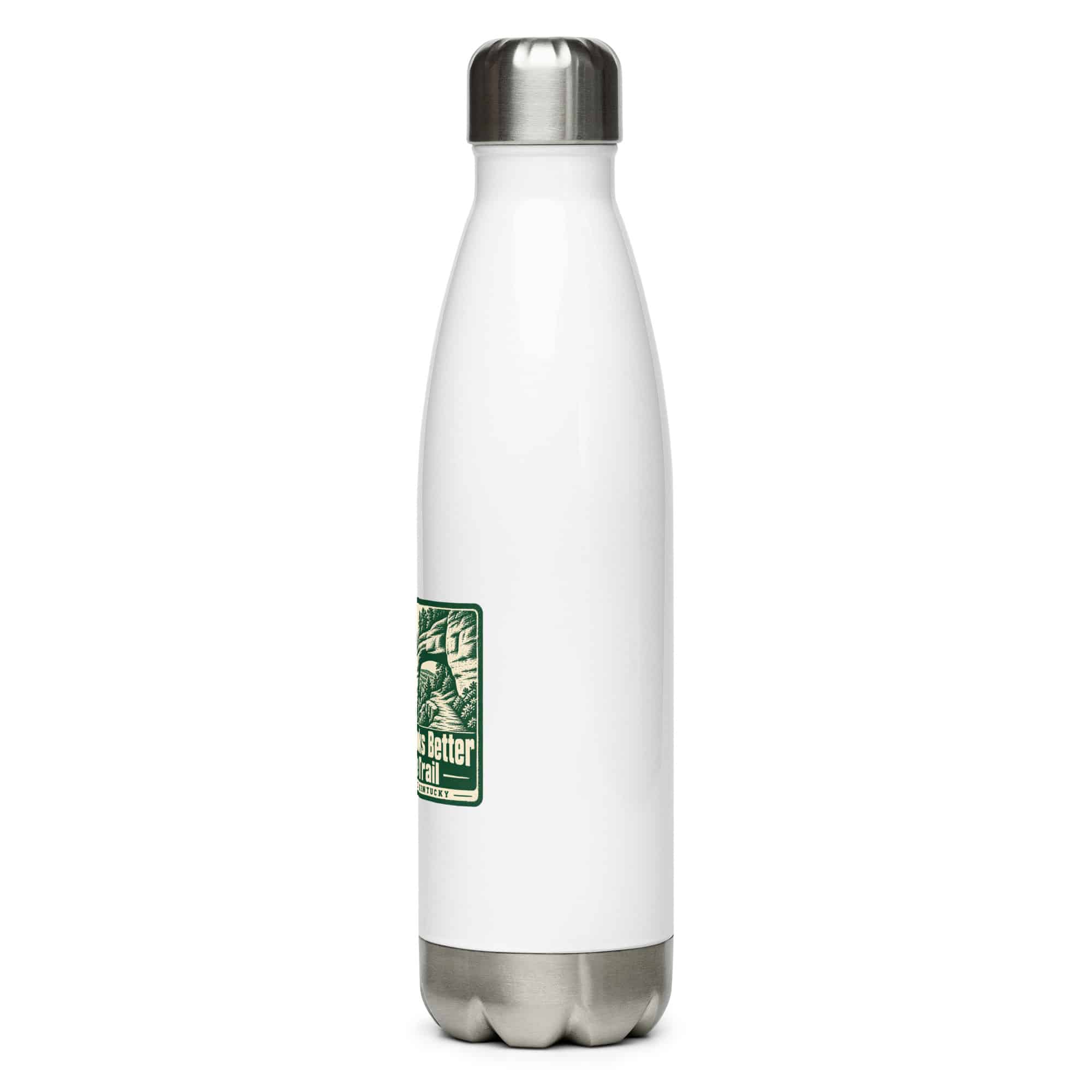 Red River Gorge Stainless Steel Water Bottle: Kentucky Looks Better from the Trail, Forest Ink Stamp