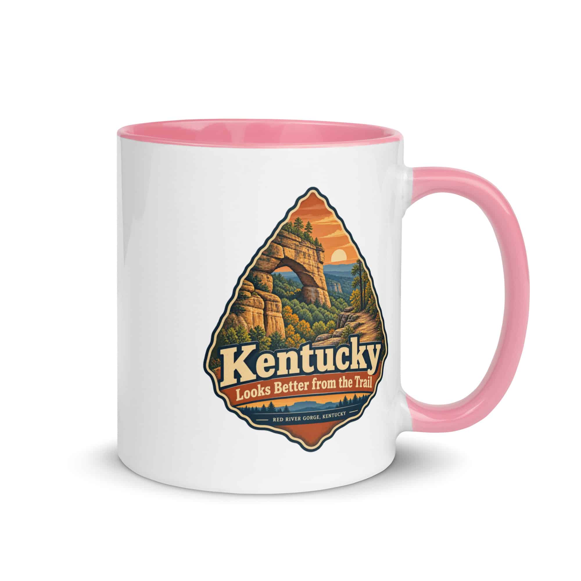 Red River Gorge Color Inside Coffee Mug: Kentucky Looks Better from the Trail, Scenic Shield Badge