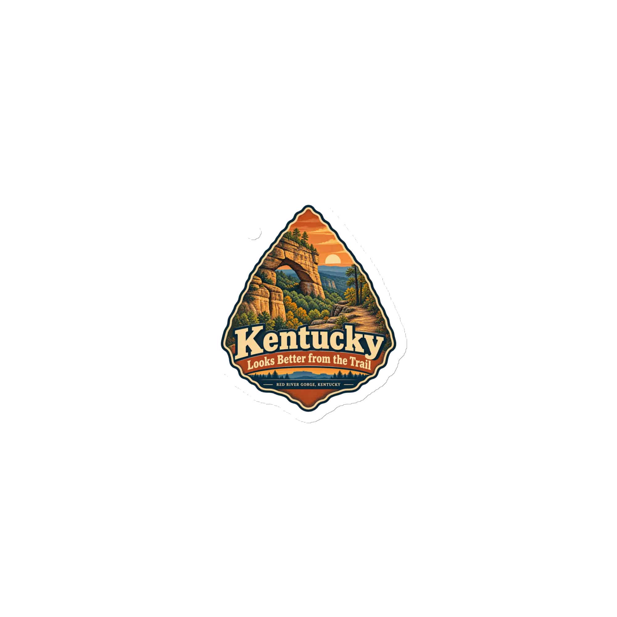 Red River Gorge Die-Cut Magnet: Kentucky Looks Better from the Trail, Scenic Shield Badge