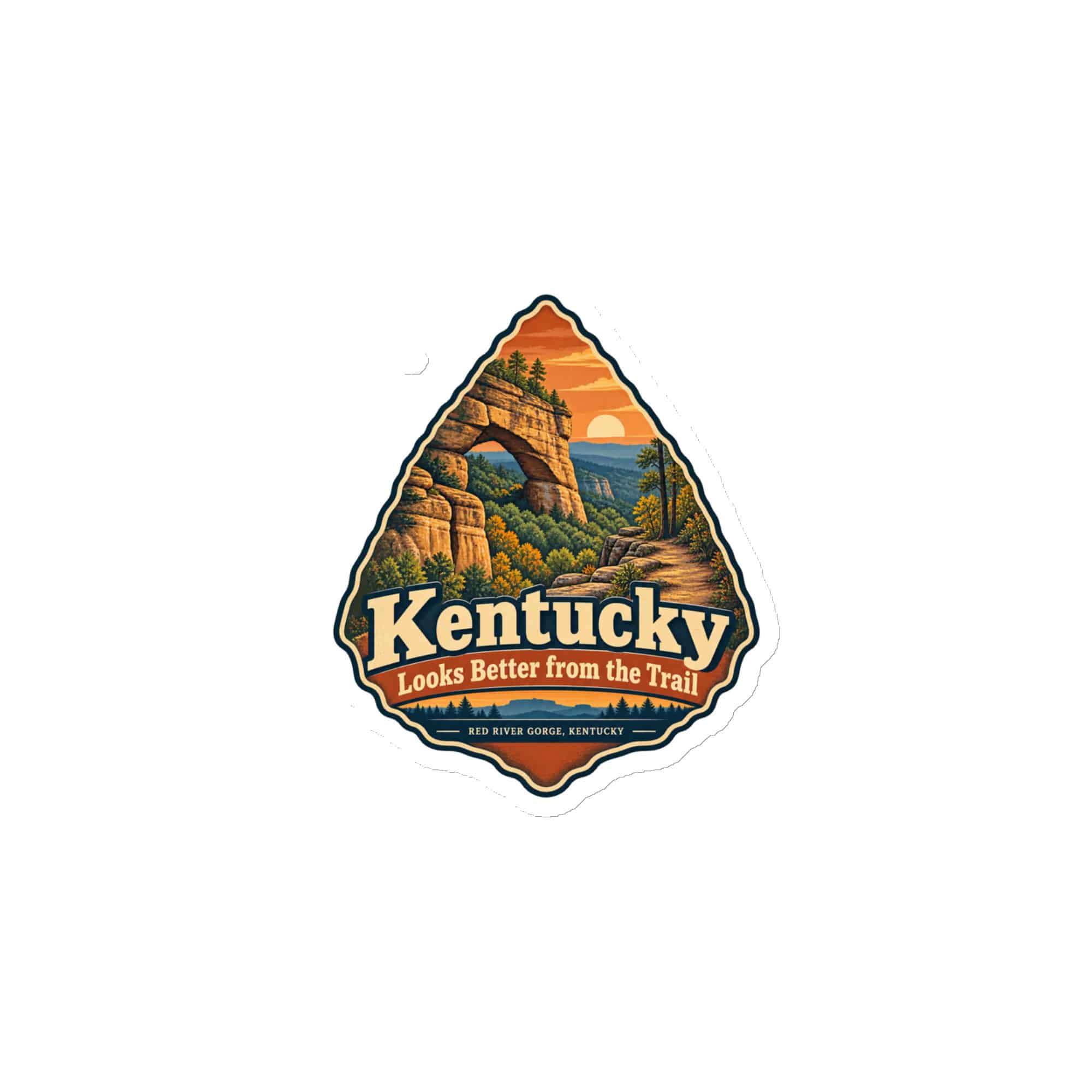 Red River Gorge Die-Cut Magnet: Kentucky Looks Better from the Trail, Scenic Shield Badge