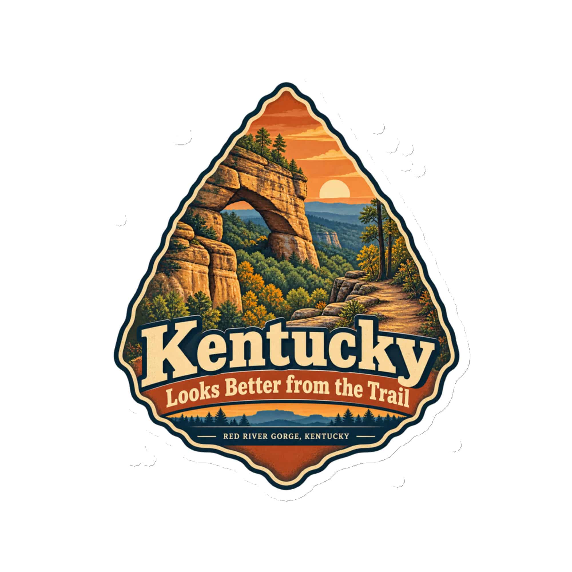 Red River Gorge Die-Cut Magnet: Kentucky Looks Better from the Trail, Scenic Shield Badge