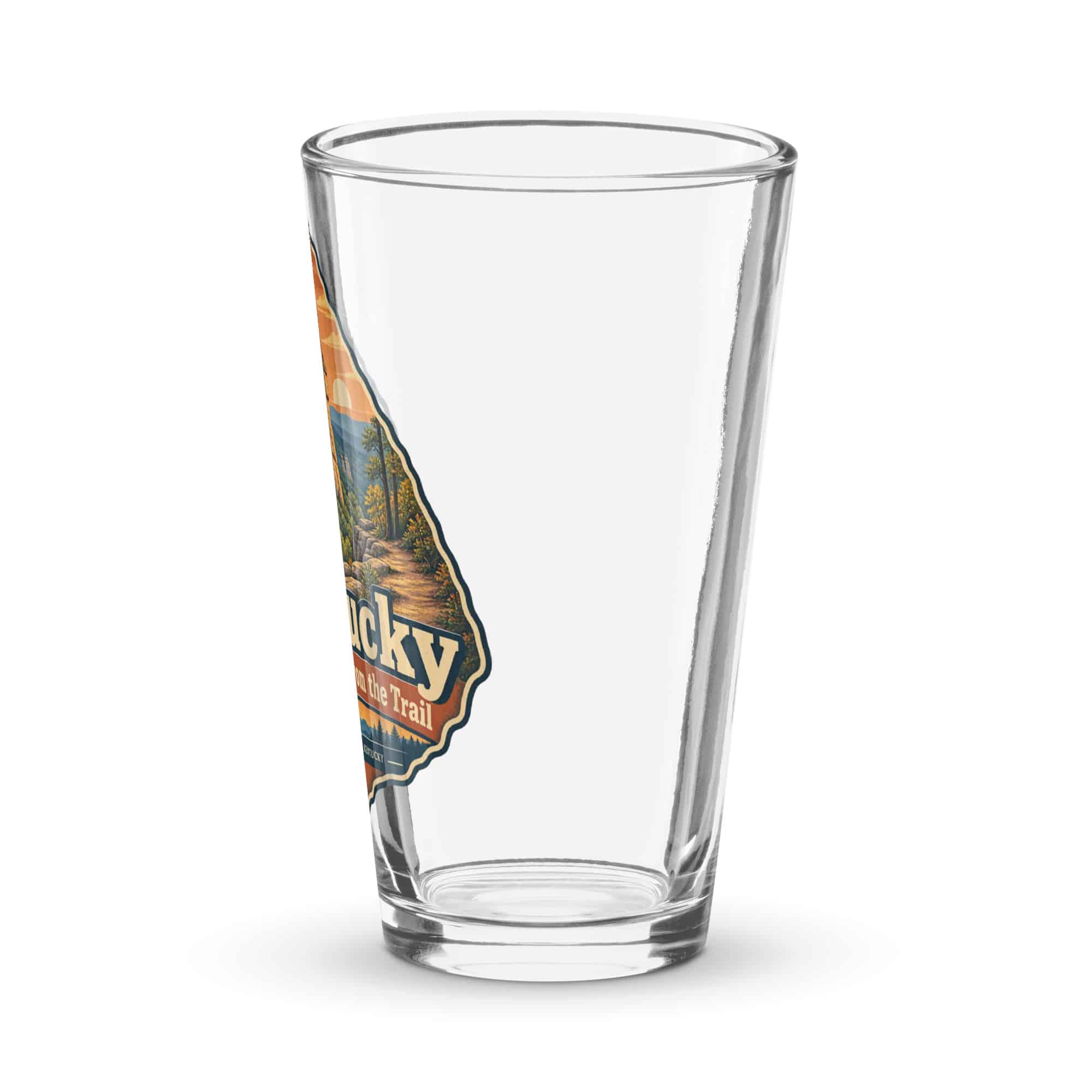 Red River Gorge Pint Glass: Kentucky Looks Better from the Trail, Scenic Shield Badge