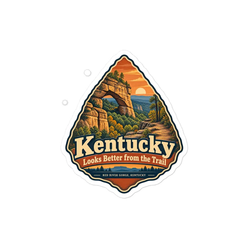 Red River Gorge Vinyl Sticker: Kentucky Looks Better from the Trail, Scenic Shield Badge