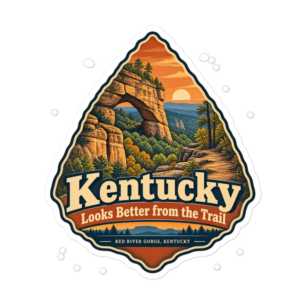 Red River Gorge Vinyl Sticker: Kentucky Looks Better from the Trail, Scenic Shield Badge