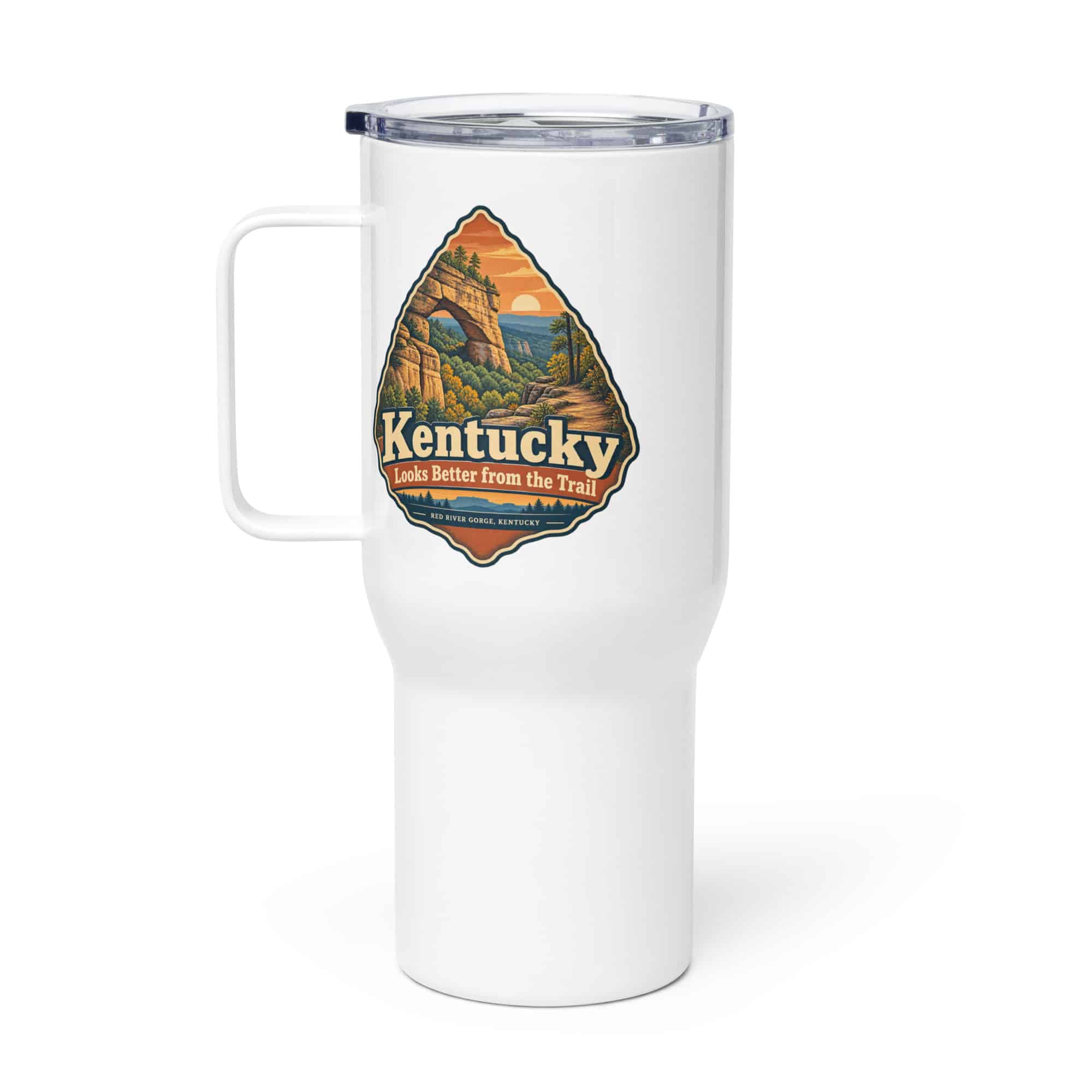Red River Gorge Travel Mug: Kentucky Looks Better from the Trail, Scenic Shield Badge