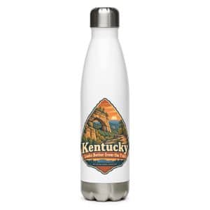 Red River Gorge Stainless Steel Water Bottle: Kentucky Looks Better from the Trail, Scenic Shield Badge - 17 oz - Main