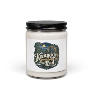 Red River Gorge Soy Wax Candle: Kentucky Looks Better from the Trail, Woodland Scenic Lettering - 9oz - Main