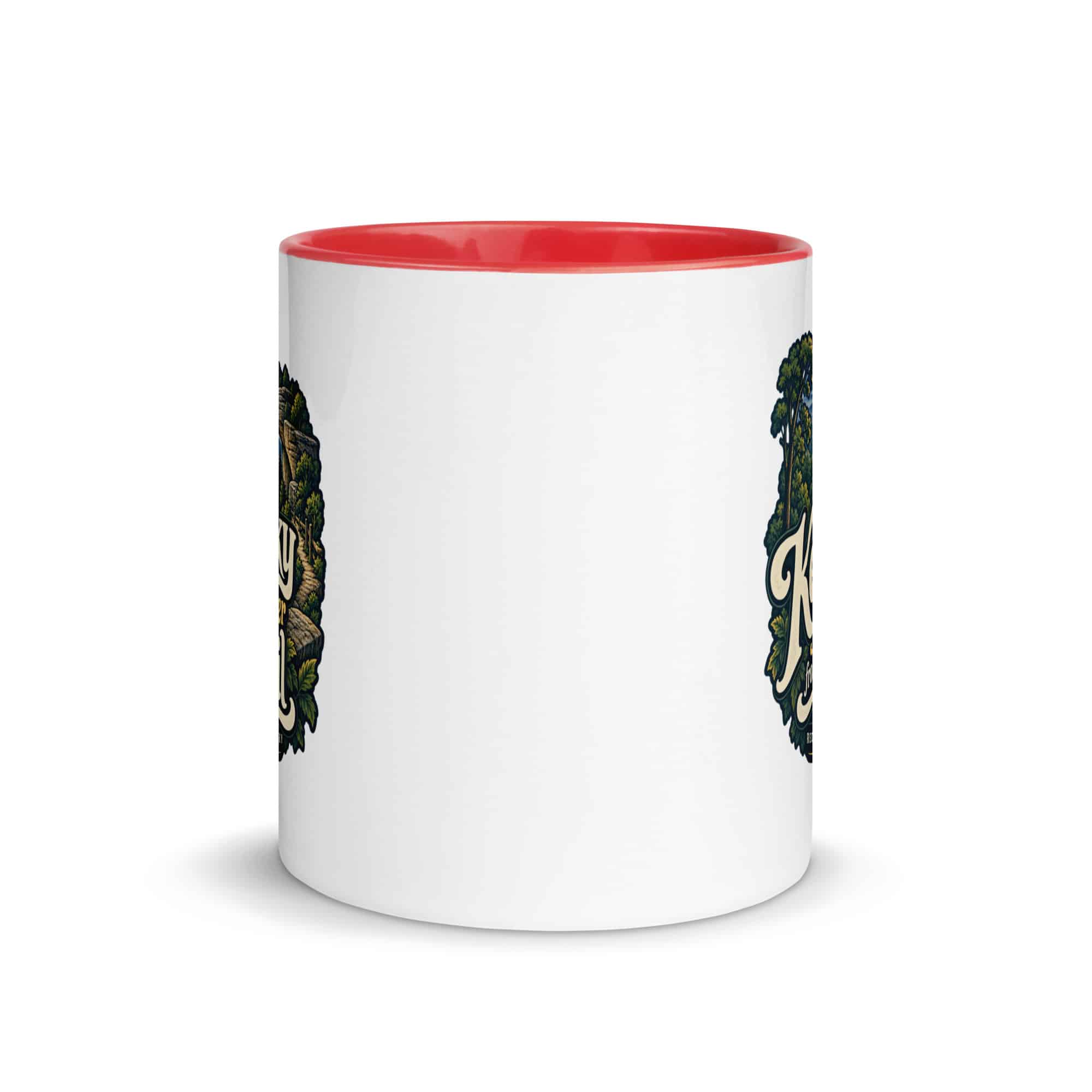 Red River Gorge Color Inside Coffee Mug: Kentucky Looks Better from the Trail, Woodland Scenic Lettering
