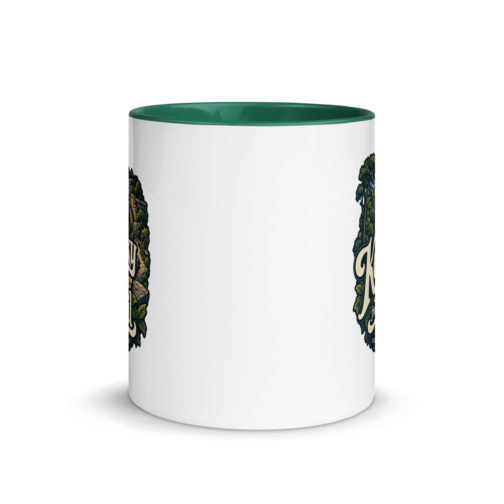 Red River Gorge Color Inside Coffee Mug: Kentucky Looks Better from the Trail, Woodland Scenic Lettering