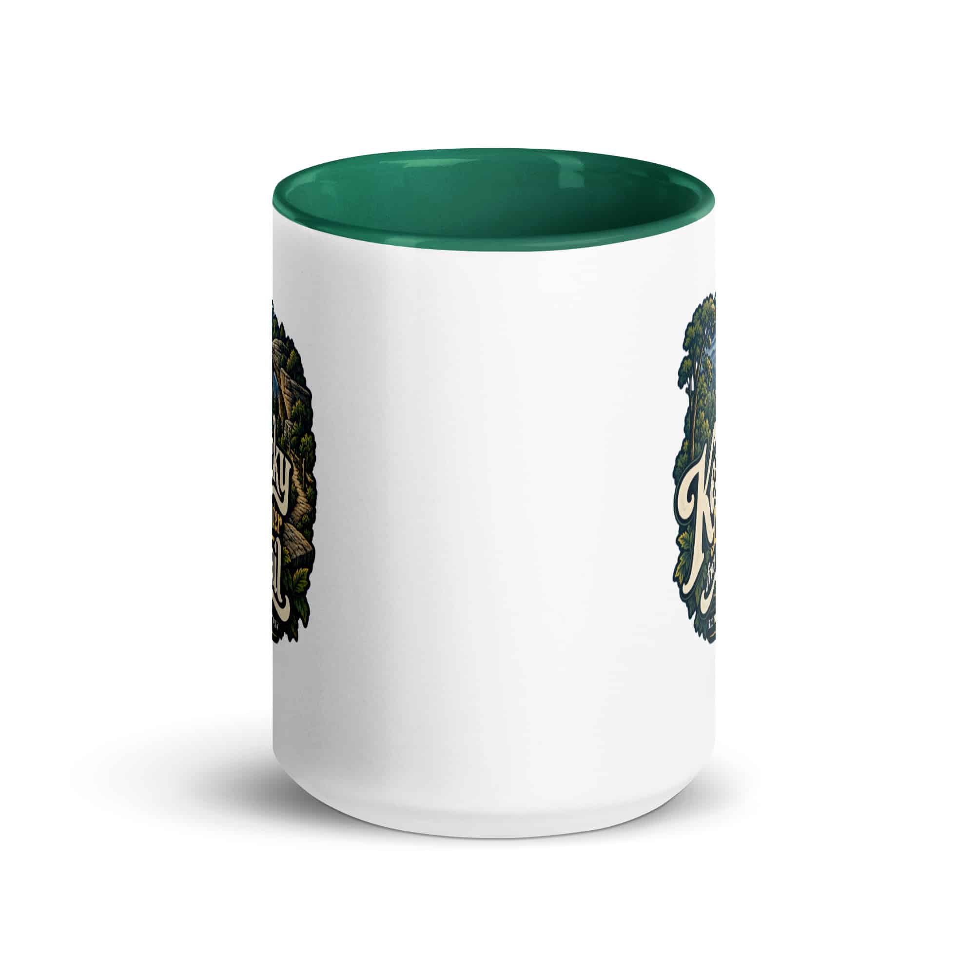 Red River Gorge Color Inside Coffee Mug: Kentucky Looks Better from the Trail, Woodland Scenic Lettering
