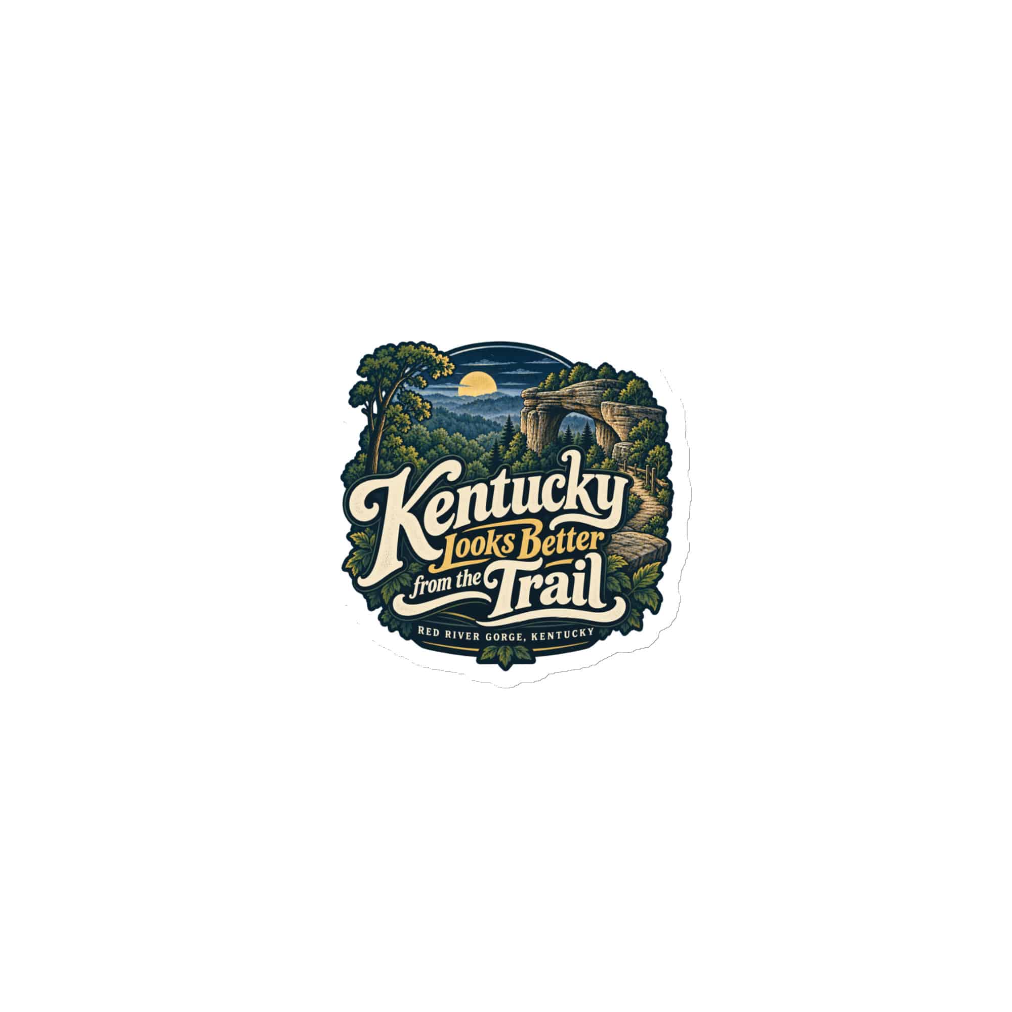 Red River Gorge Die-Cut Magnet: Kentucky Looks Better from the Trail, Woodland Scenic Lettering