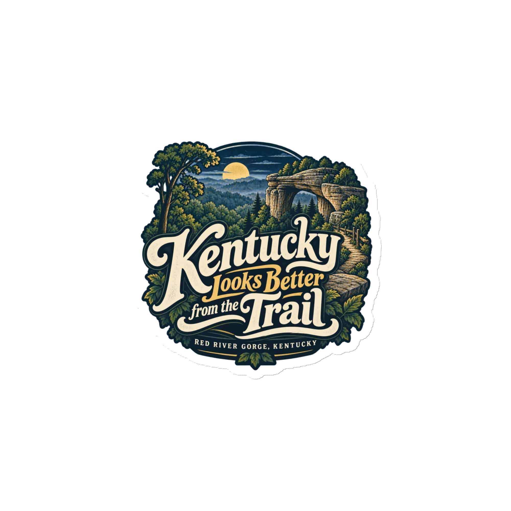 Red River Gorge Die-Cut Magnet: Kentucky Looks Better from the Trail, Woodland Scenic Lettering