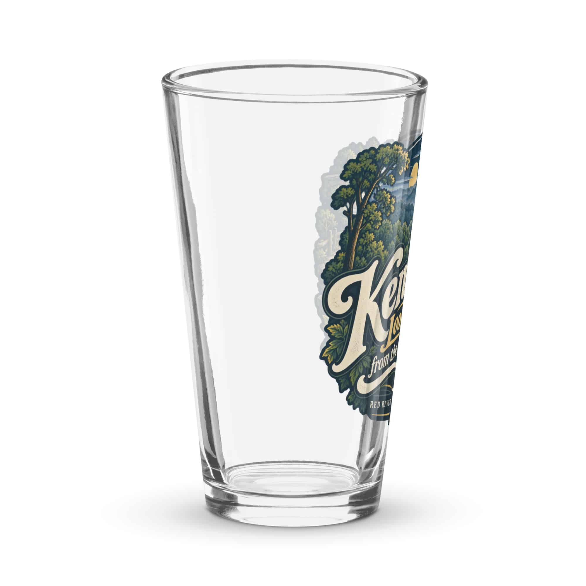 Red River Gorge Pint Glass: Kentucky Looks Better from the Trail, Woodland Scenic Lettering