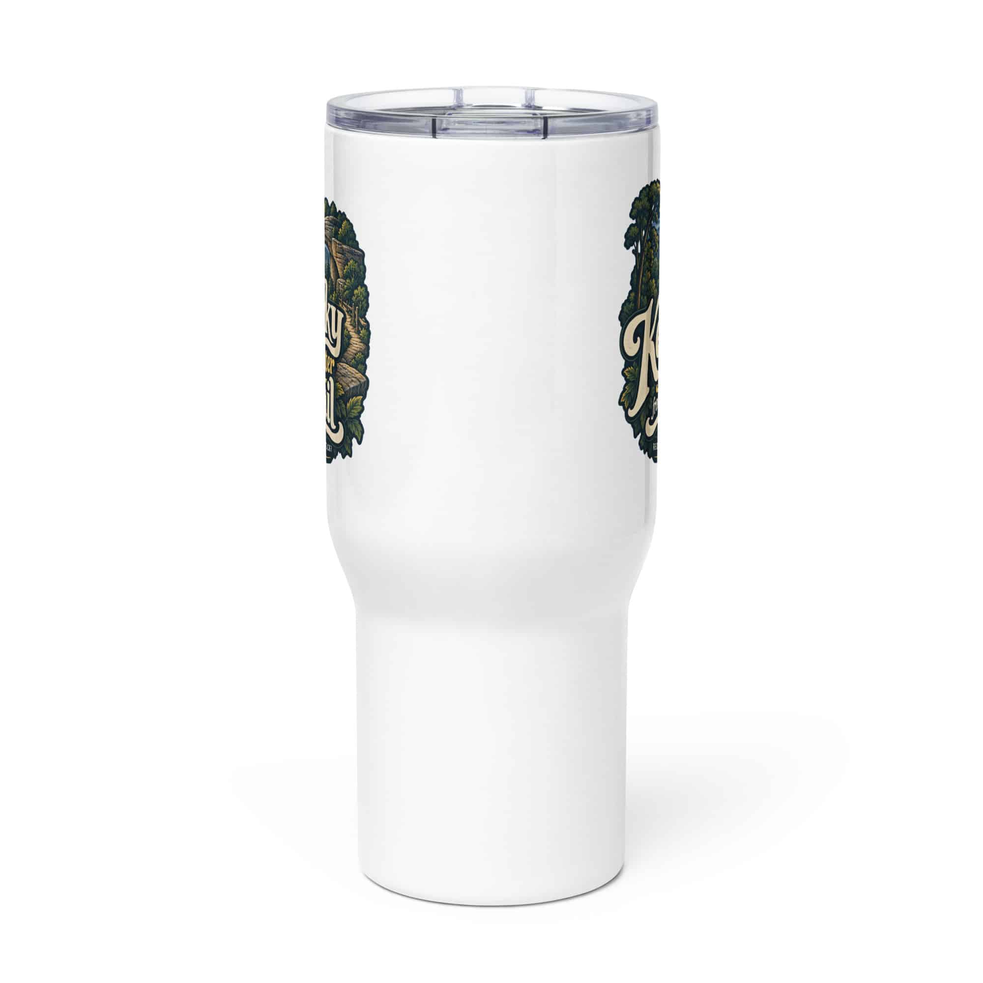 Red River Gorge Travel Mug: Kentucky Looks Better from the Trail, Woodland Scenic Lettering