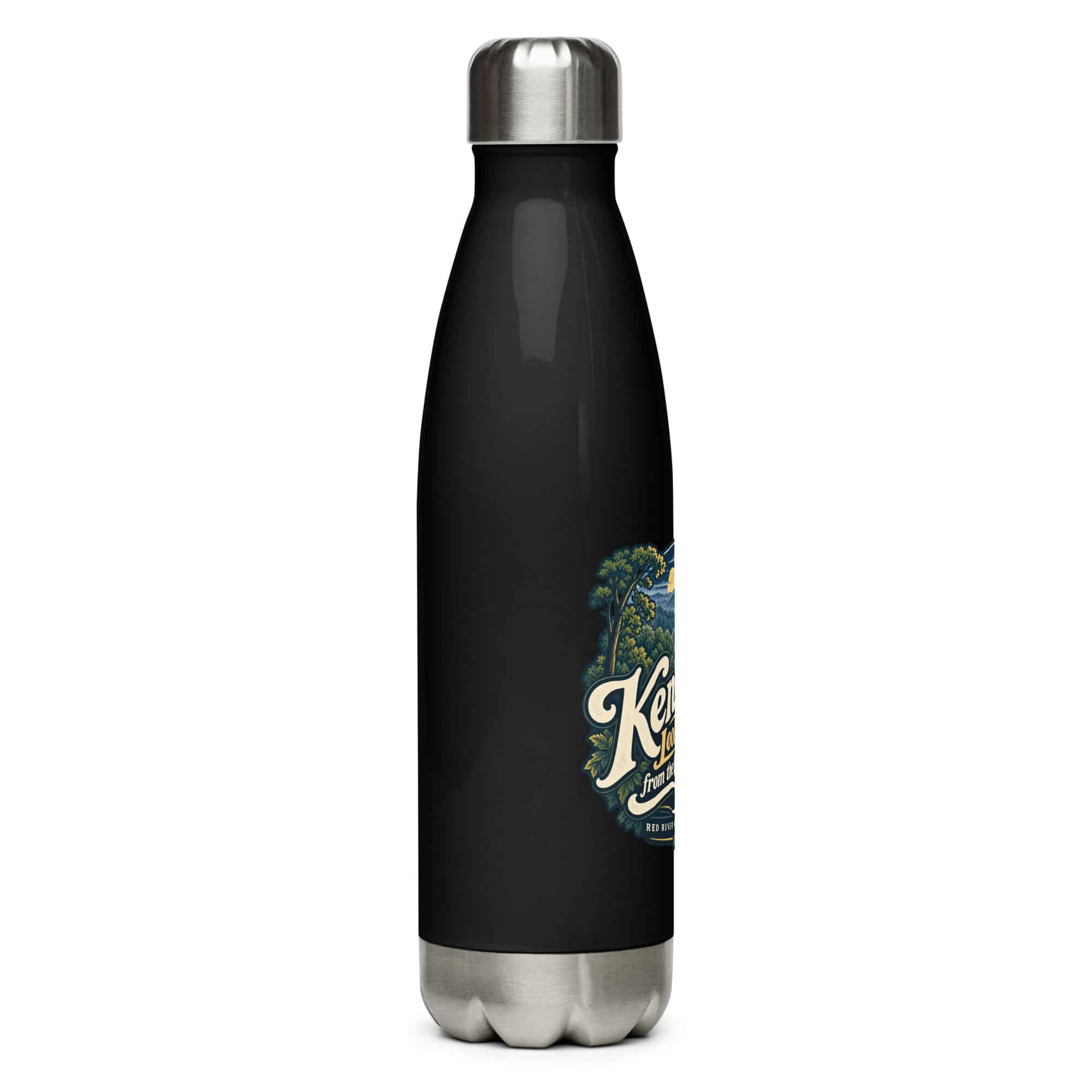 Red River Gorge Stainless Steel Water Bottle: Kentucky Looks Better from the Trail, Woodland Scenic Lettering