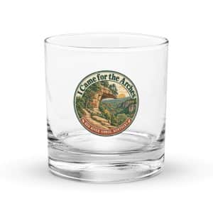 Red River Gorge Rocks Glass: I Came for the Arches, Vintage Round Badge - 10.5 oz - Main