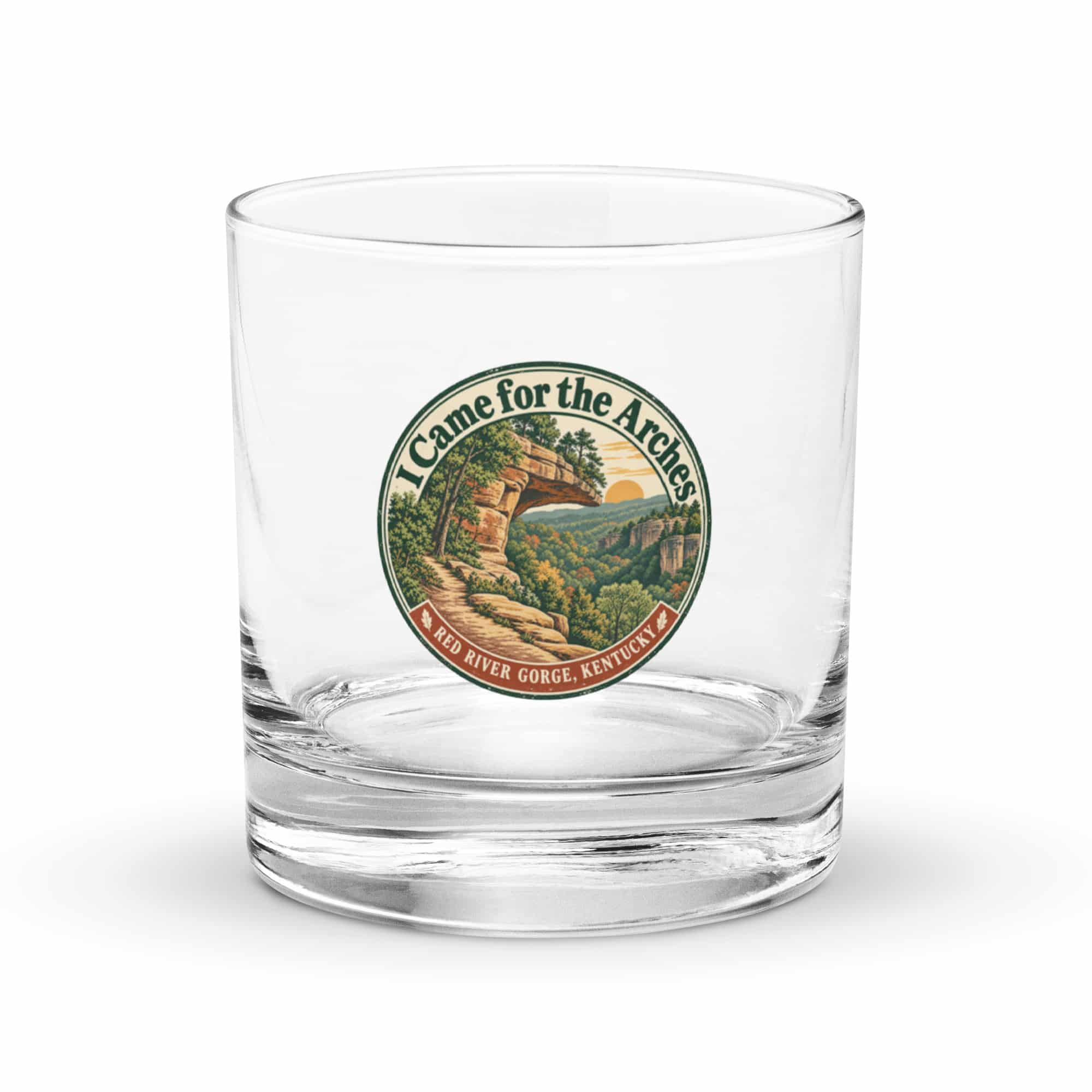 Red River Gorge Rocks Glass: I Came for the Arches, Vintage Round Badge
