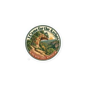 Red River Gorge Vinyl Sticker: I Came for the Arches, Vintage Round Badge - 3″×3″ - Main