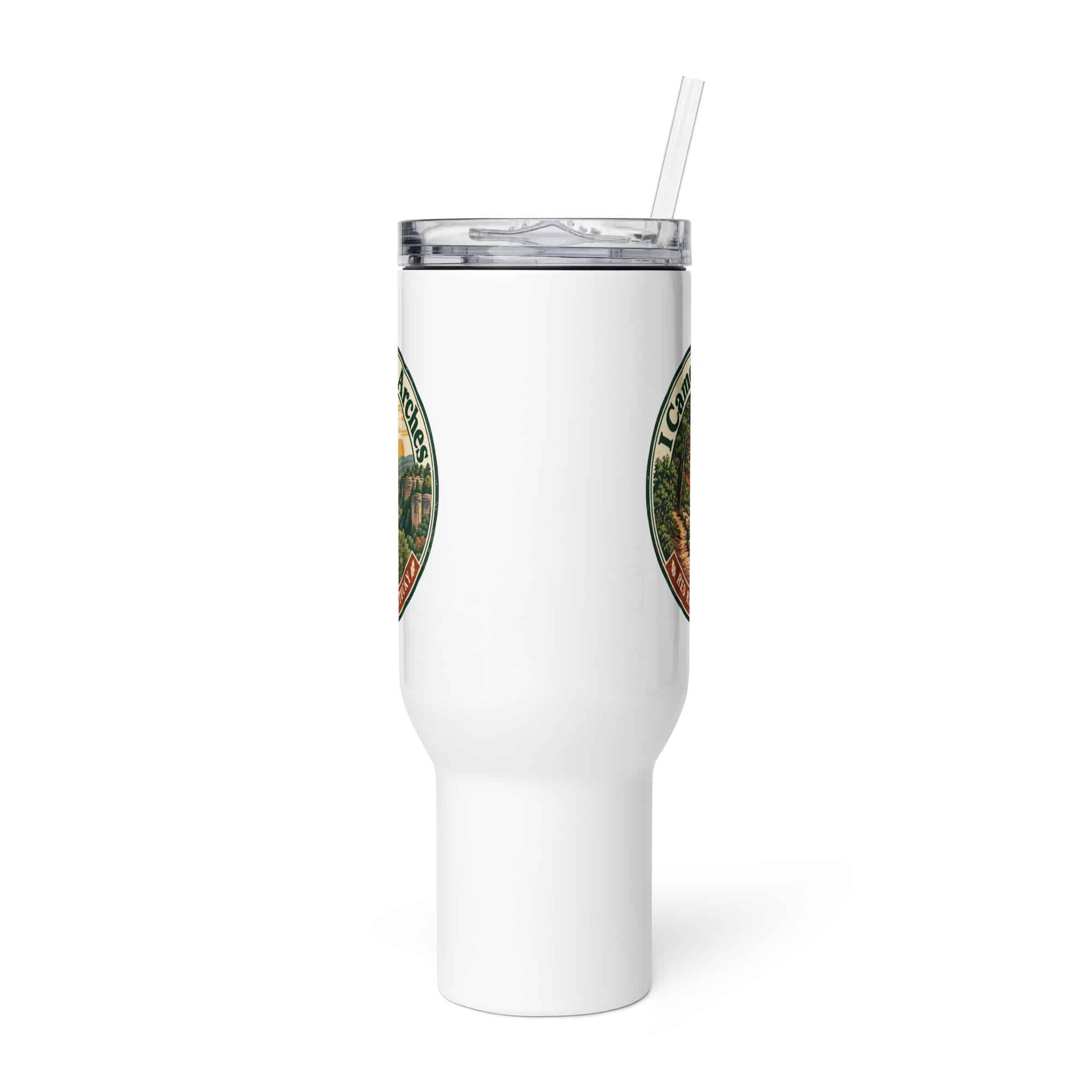 Red River Gorge Travel Mug: I Came for the Arches, Vintage Round Badge