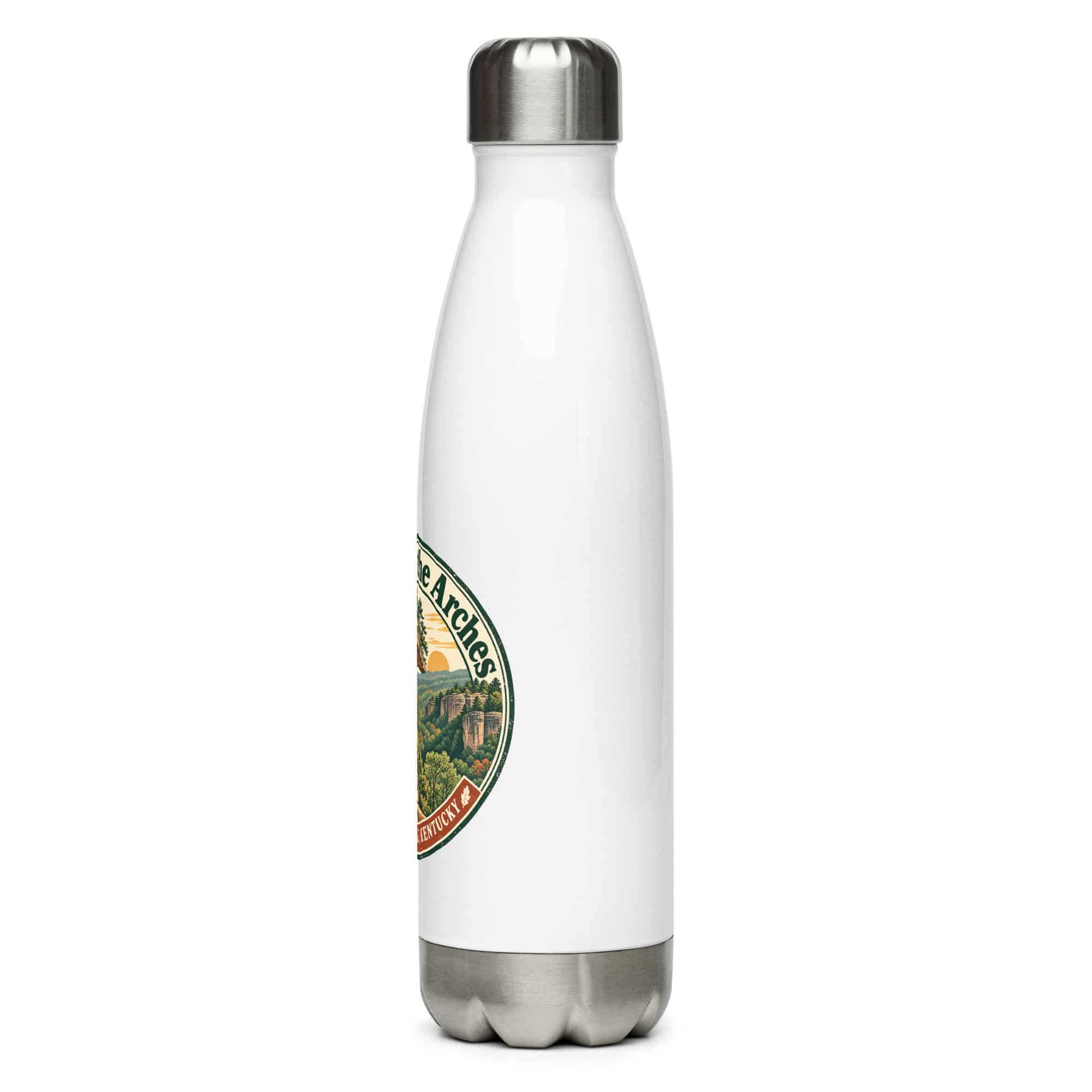 Red River Gorge Stainless Steel Water Bottle: I Came for the Arches, Vintage Round Badge