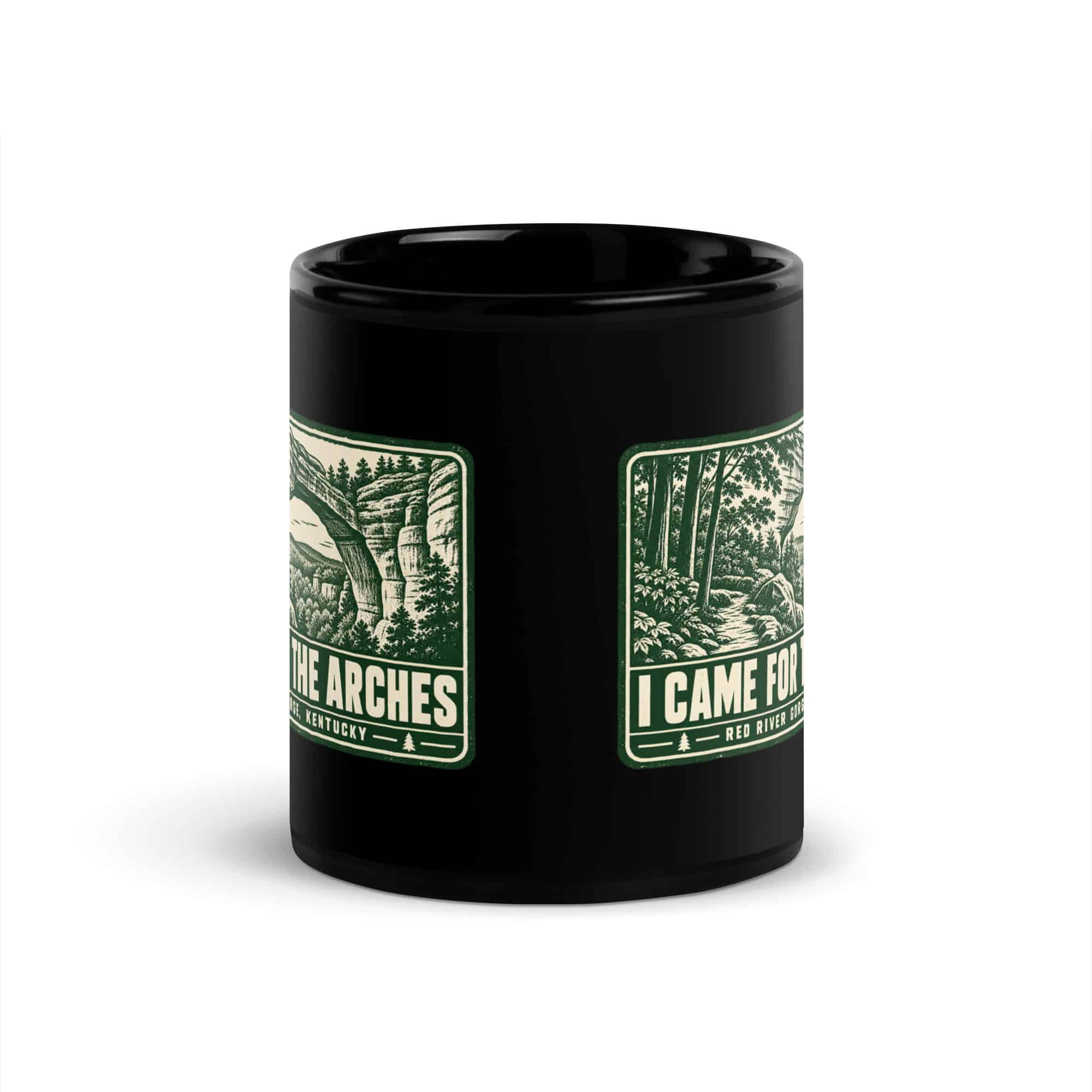 Red River Gorge Black Coffee Mug: I Came for the Arches, Forest Ink Stamp
