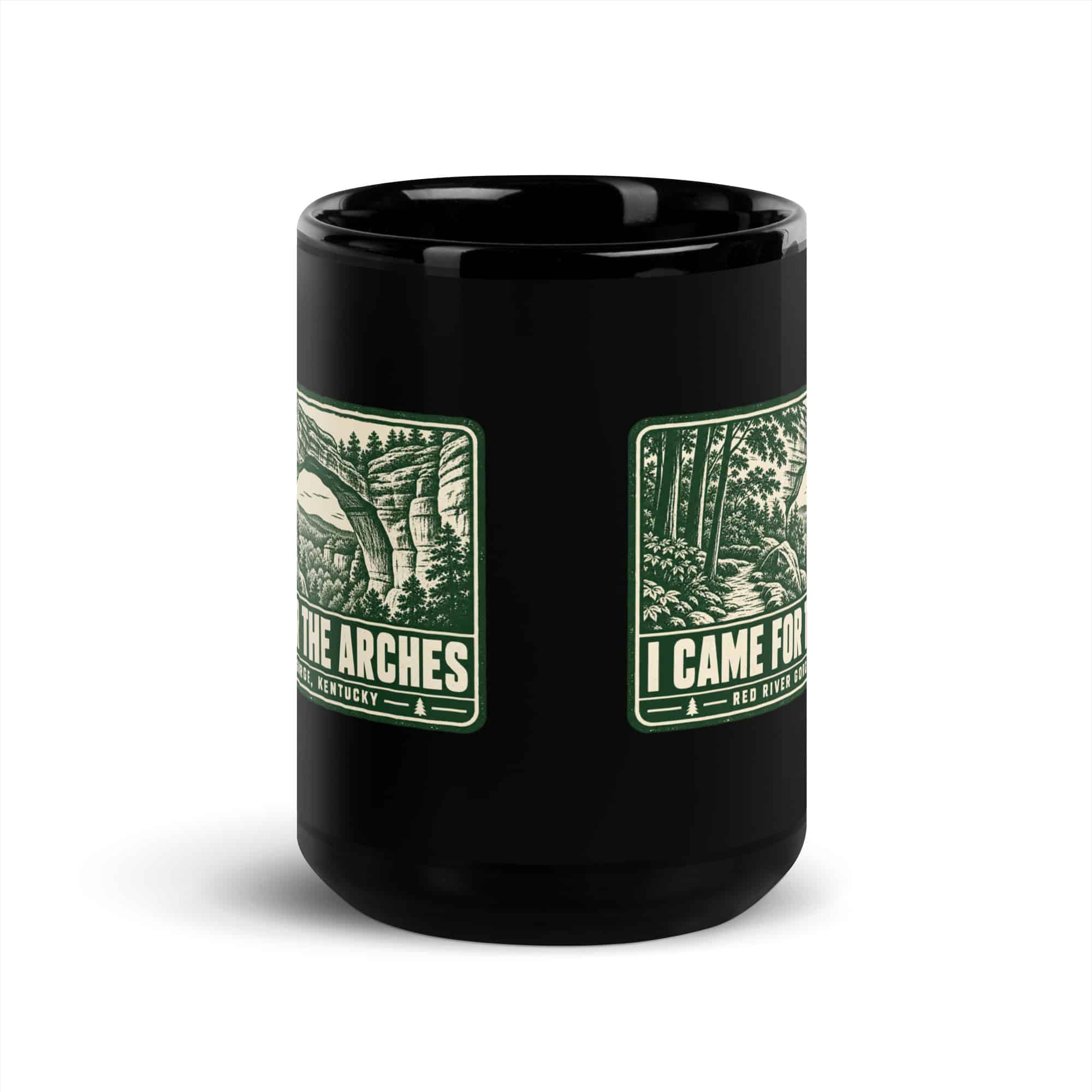 Red River Gorge Black Coffee Mug: I Came for the Arches, Forest Ink Stamp