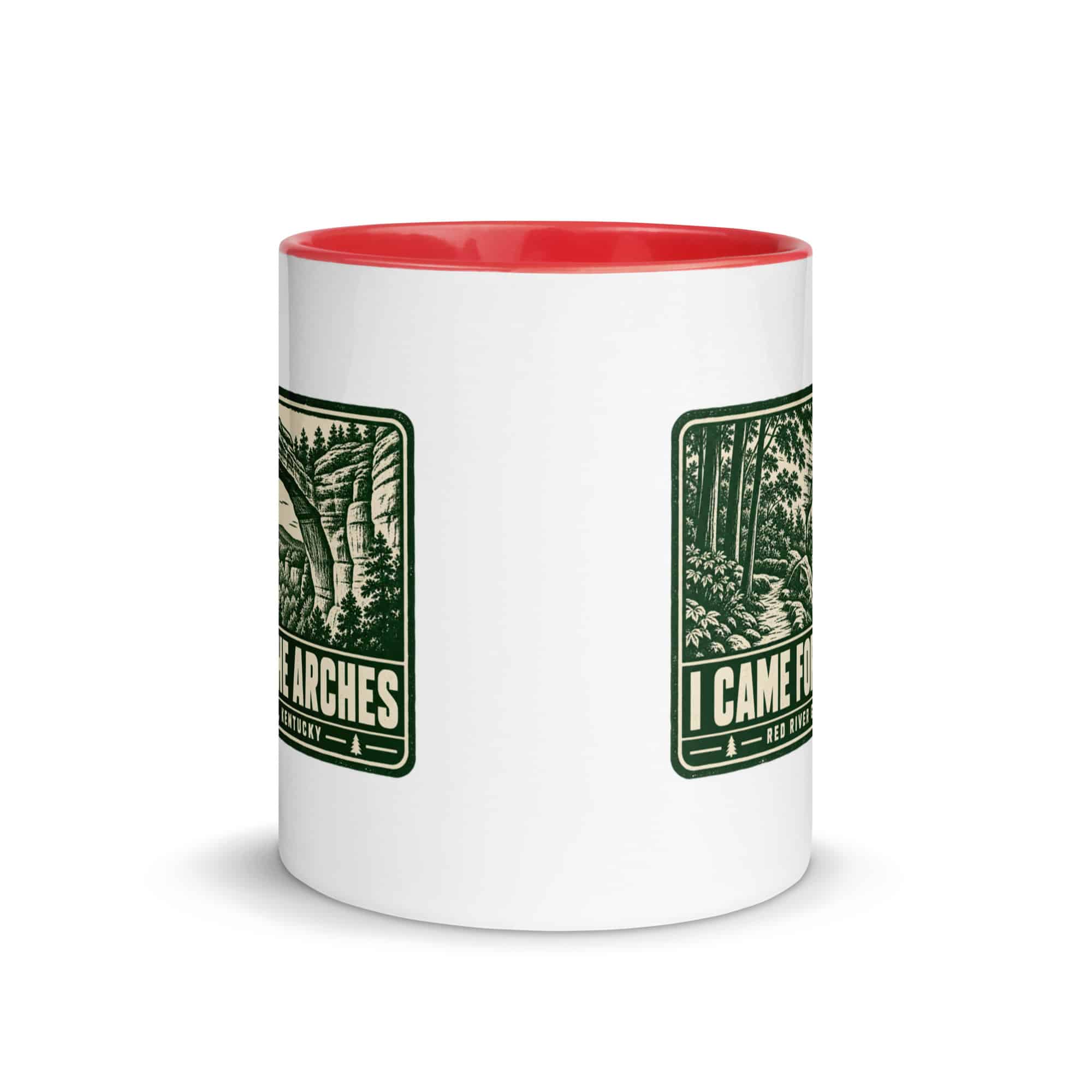 Red River Gorge Color Inside Coffee Mug: I Came for the Arches, Forest Ink Stamp