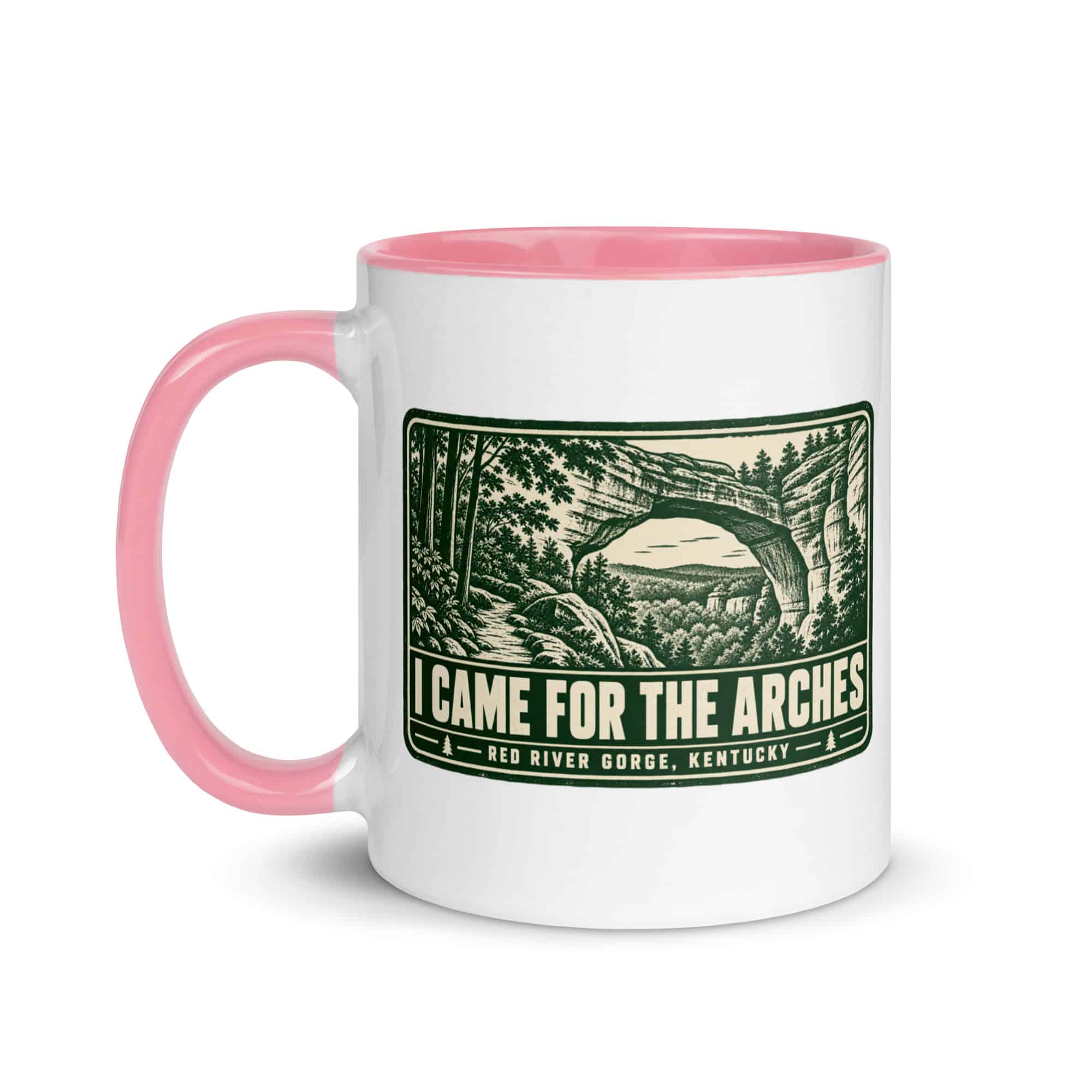 Red River Gorge Color Inside Coffee Mug: I Came for the Arches, Forest Ink Stamp