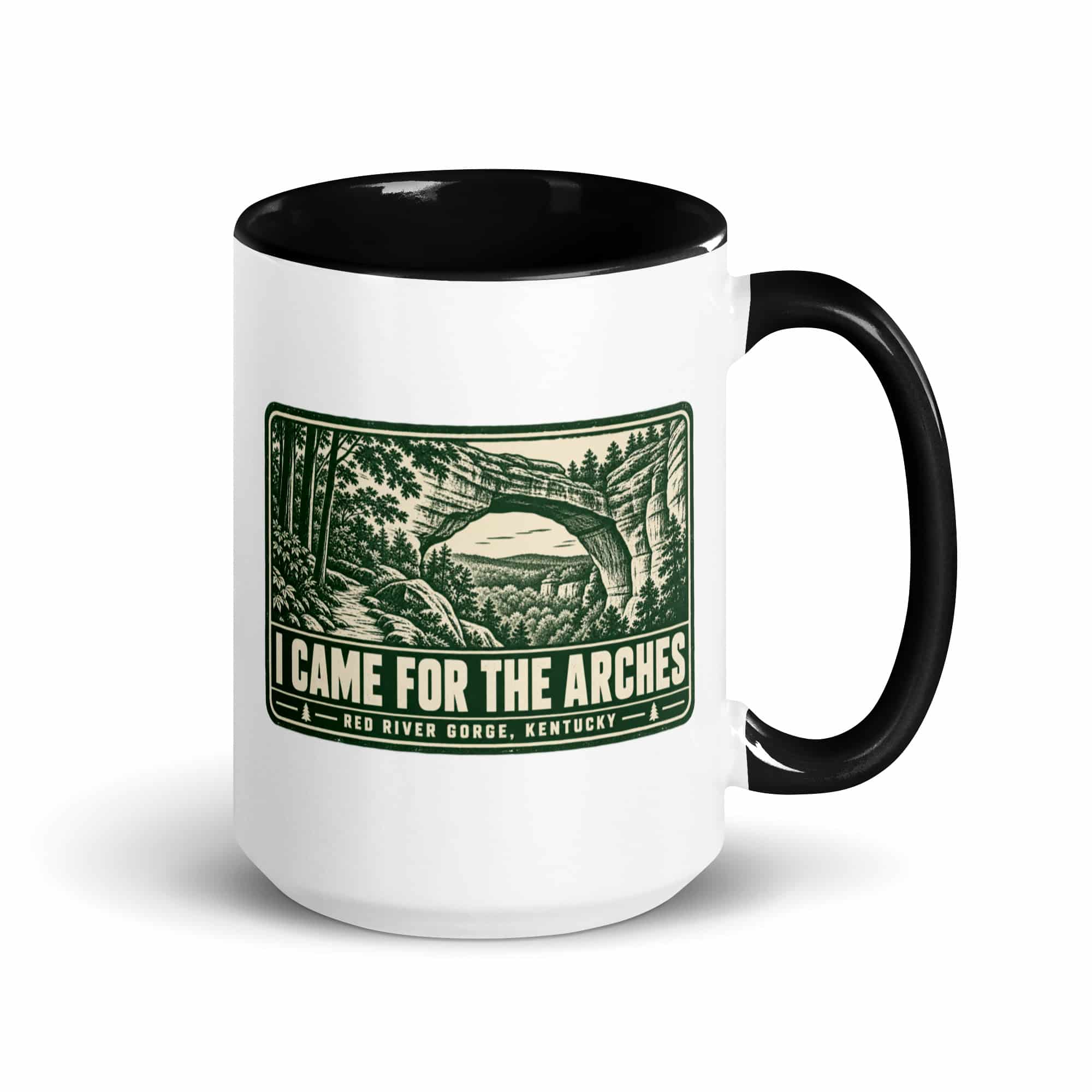 Red River Gorge Color Inside Coffee Mug: I Came for the Arches, Forest Ink Stamp