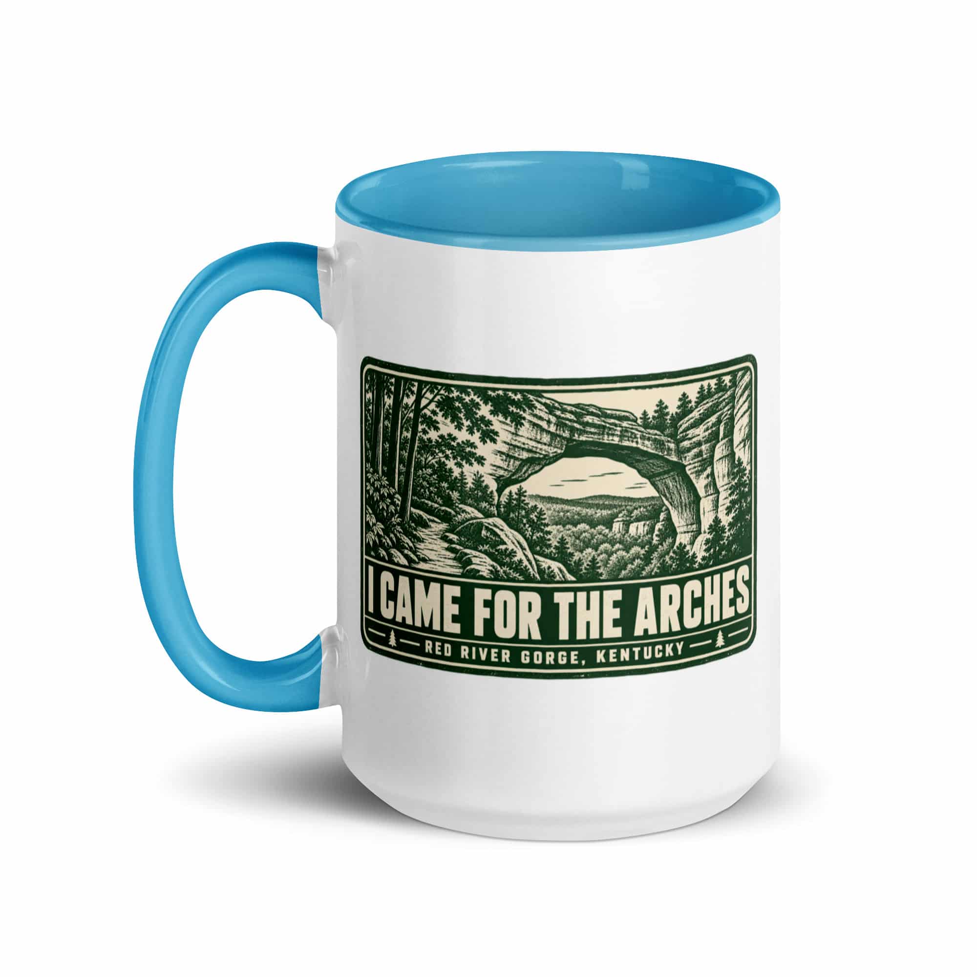 Red River Gorge Color Inside Coffee Mug: I Came for the Arches, Forest Ink Stamp