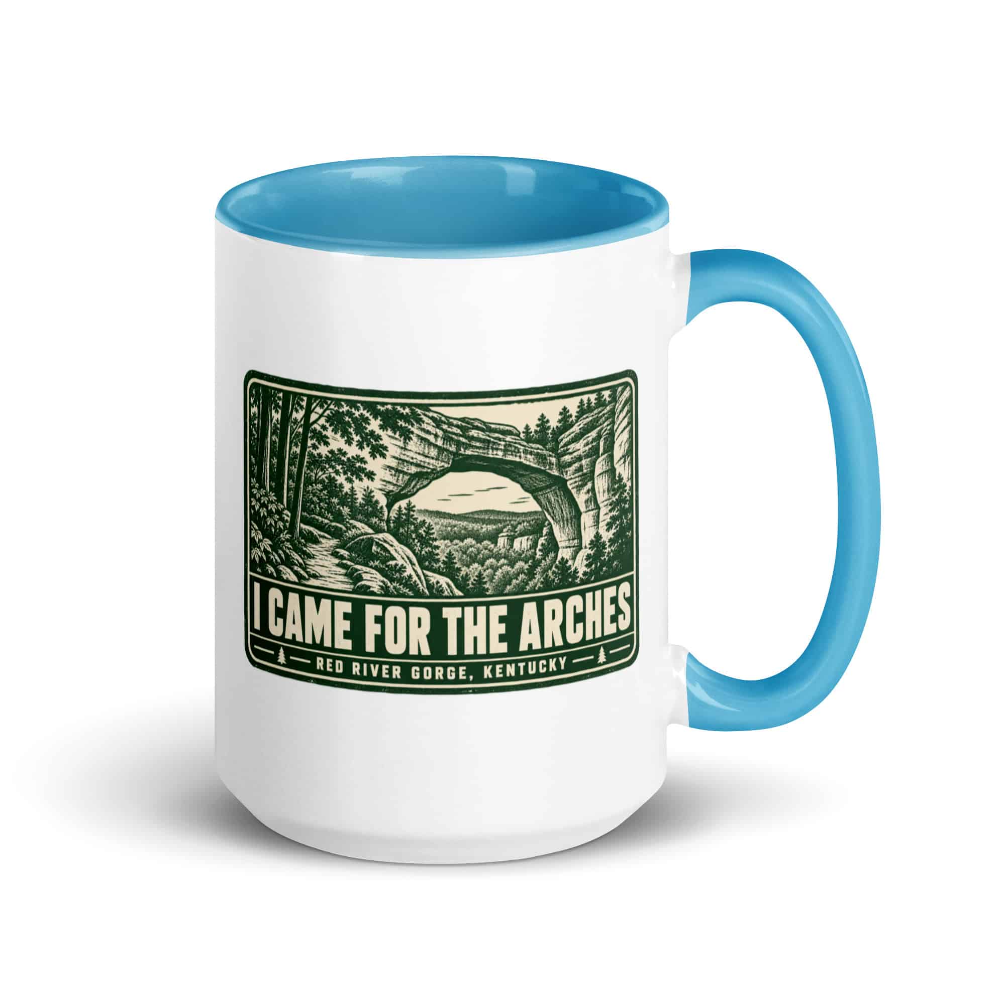 Red River Gorge Color Inside Coffee Mug: I Came for the Arches, Forest Ink Stamp