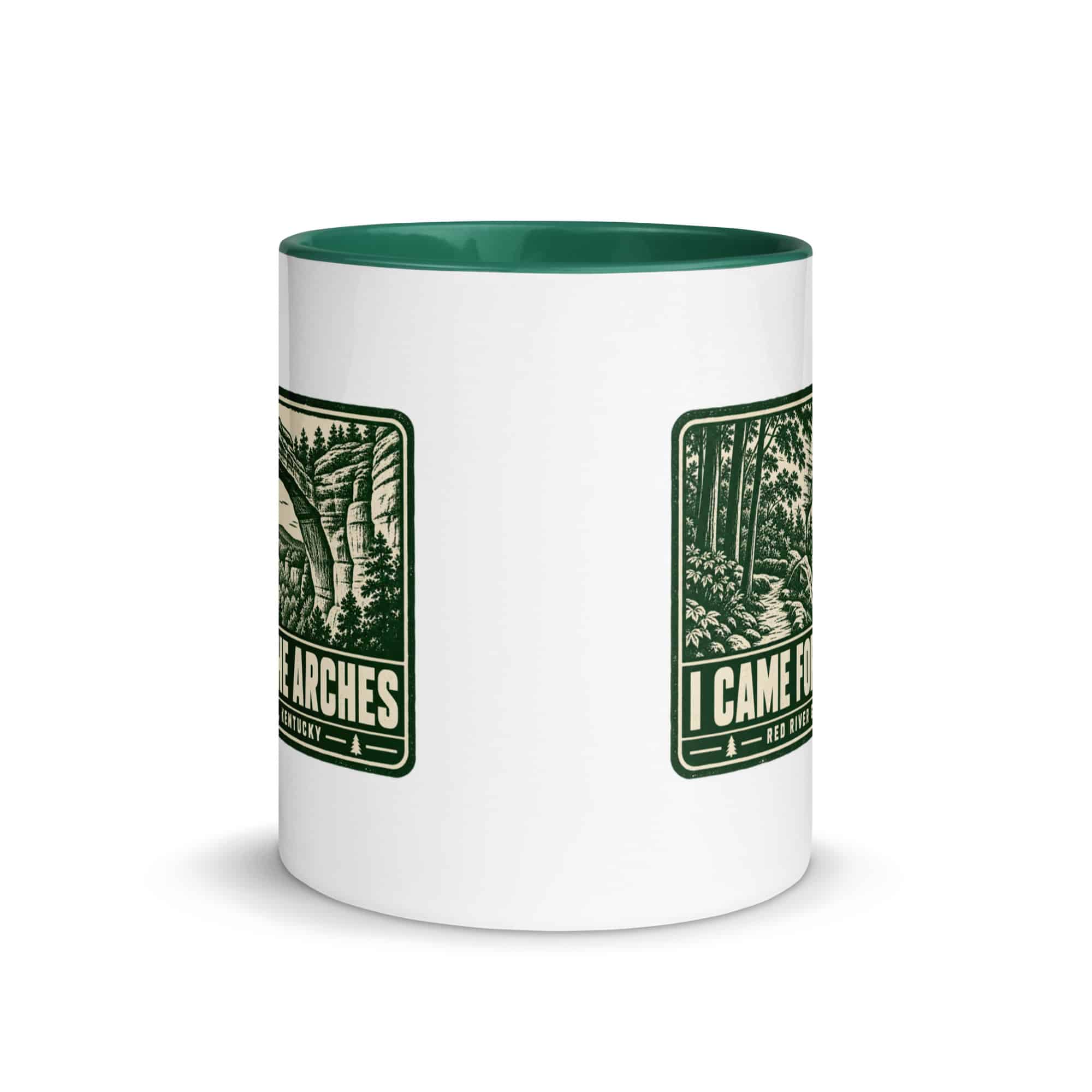 Red River Gorge Color Inside Coffee Mug: I Came for the Arches, Forest Ink Stamp