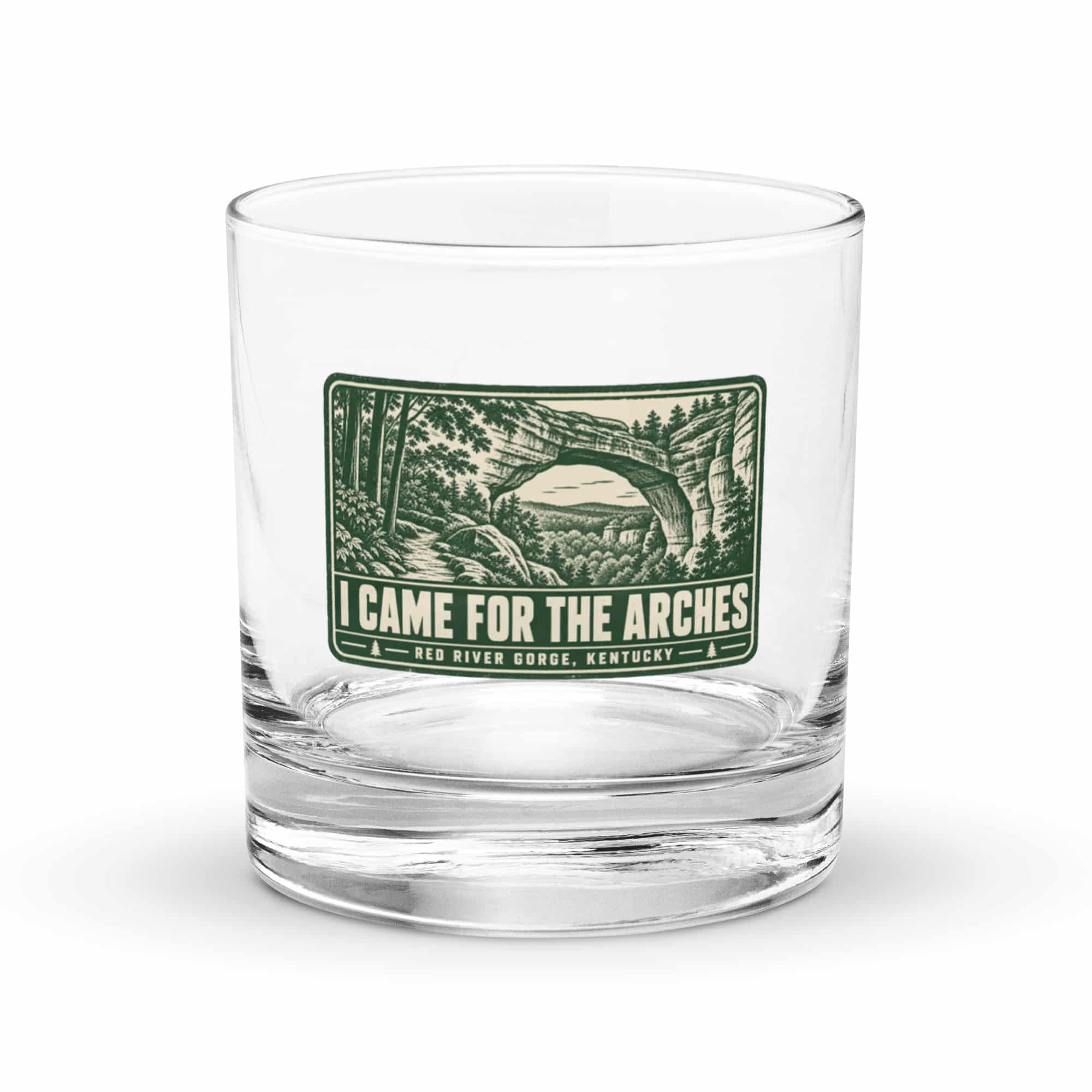 Red River Gorge Rocks Glass: I Came for the Arches, Forest Ink Stamp