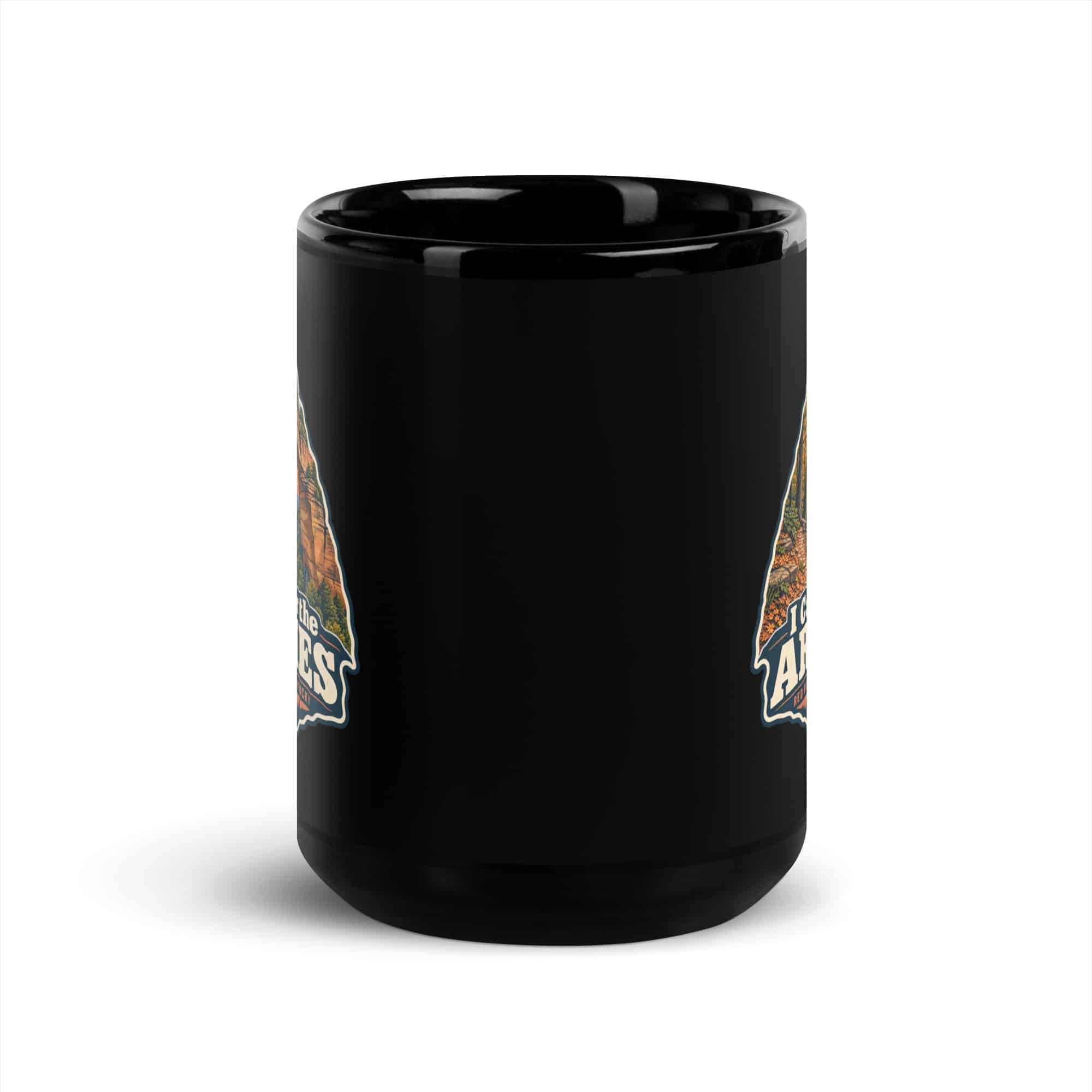 Red River Gorge Black Coffee Mug: I Came for the Arches, Scenic Shield Badge