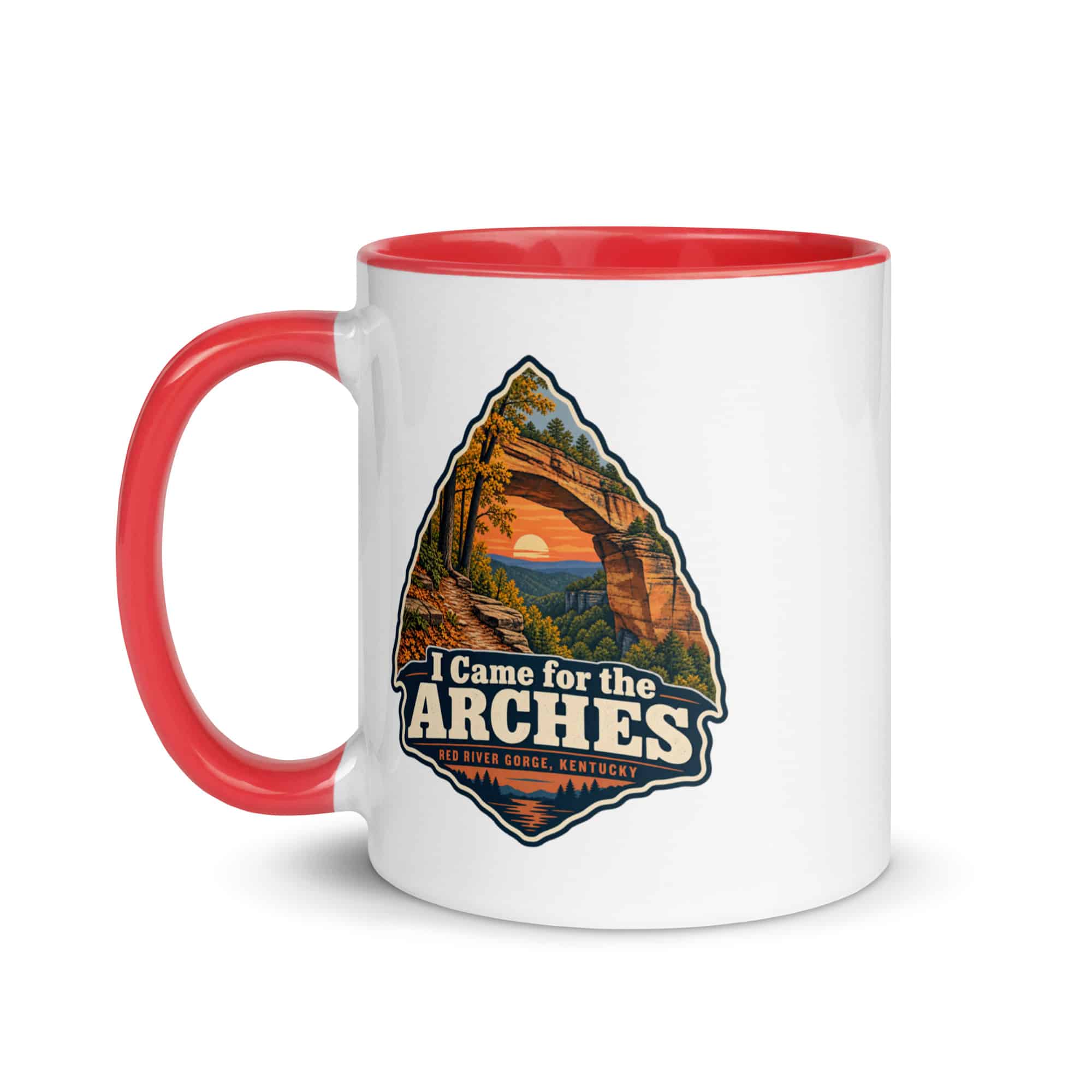 Red River Gorge Color Inside Coffee Mug: I Came for the Arches, Scenic Shield Badge